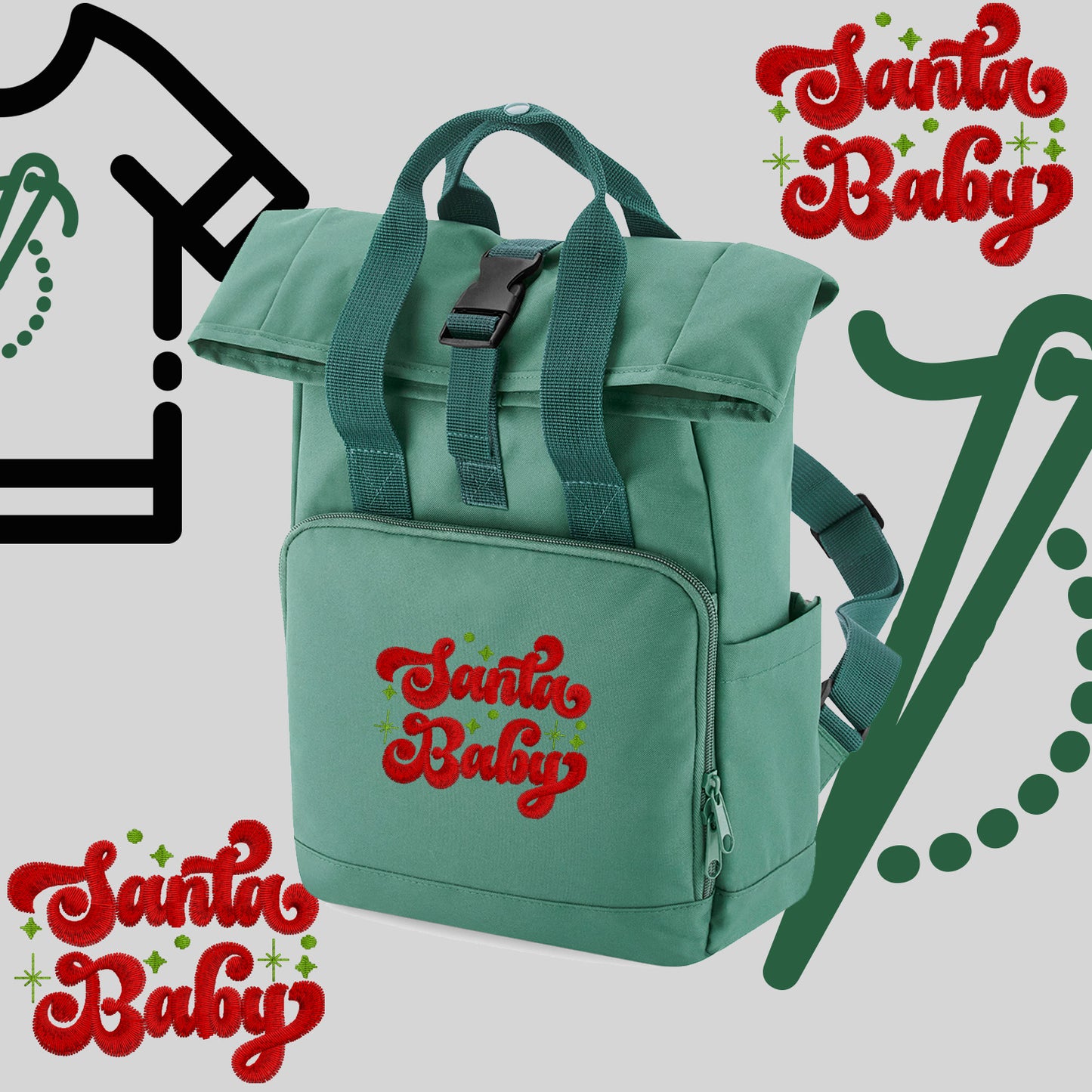 Plecak "Santa Baby"-haft komputerowy, styl z przesłaniem
