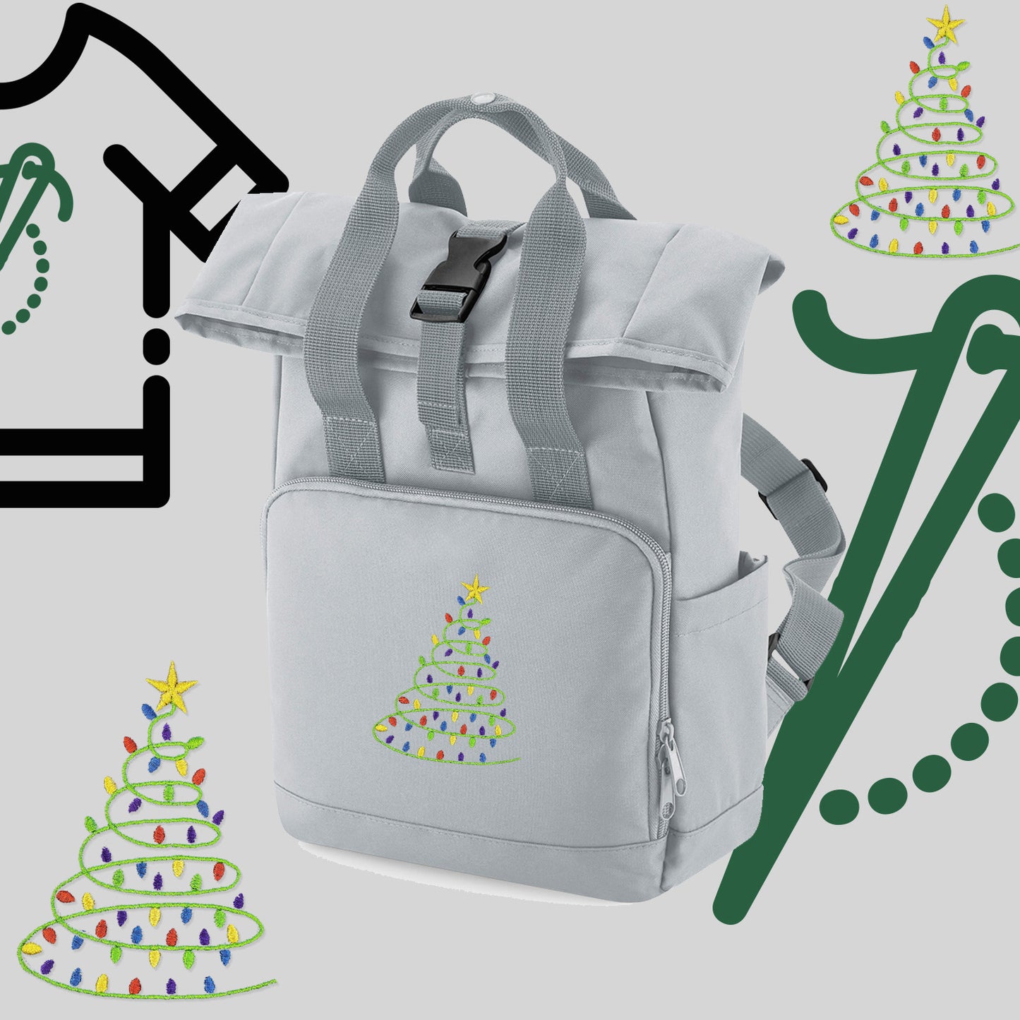 Plecak "Choinka"-haft komputerowy, styl z przesłaniem