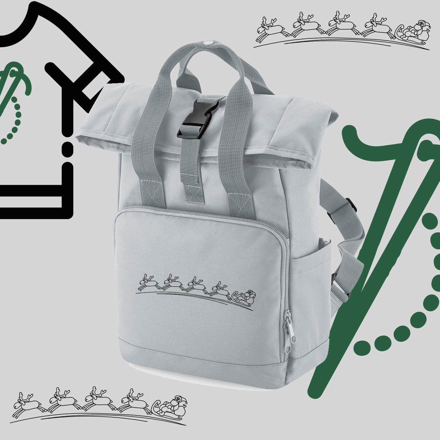 Plecak "Śnieżny zaprzęg"-haft komputerowy, styl z przesłaniem