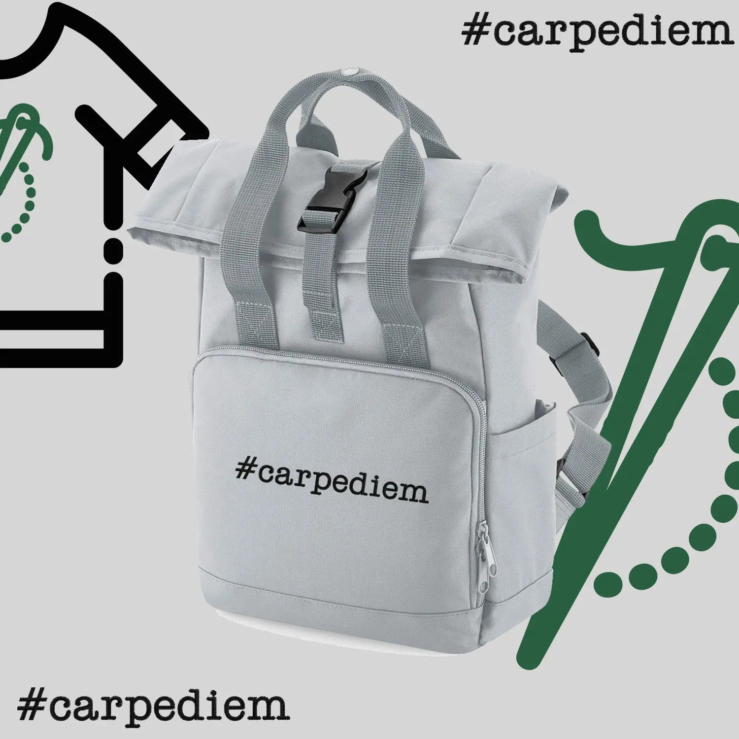Plecak "#carpediem"-haft komputerowy, styl z przesłaniem Haft z radości