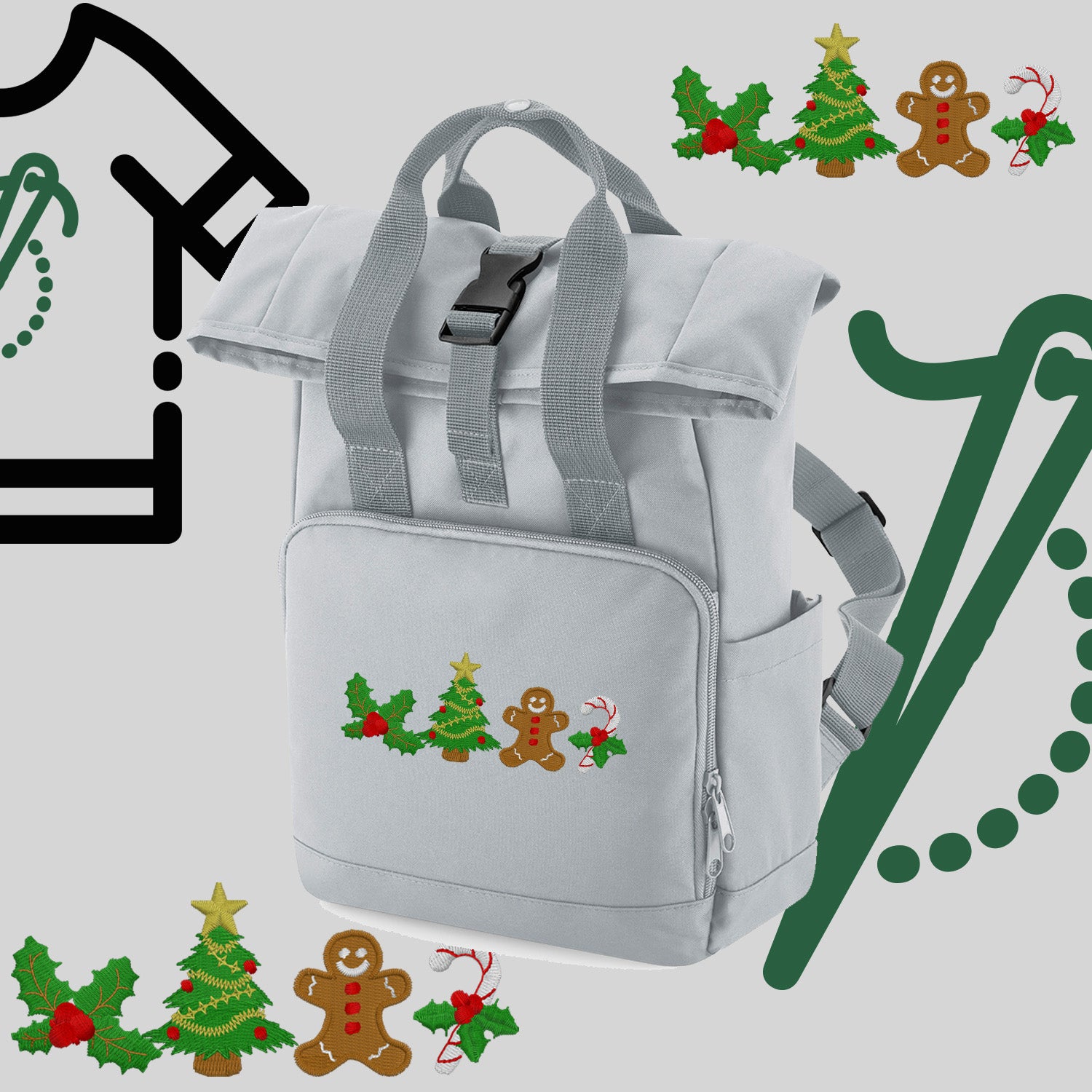 Plecak "Ikony Świąteczne"-haft komputerowy, styl z przesłaniem