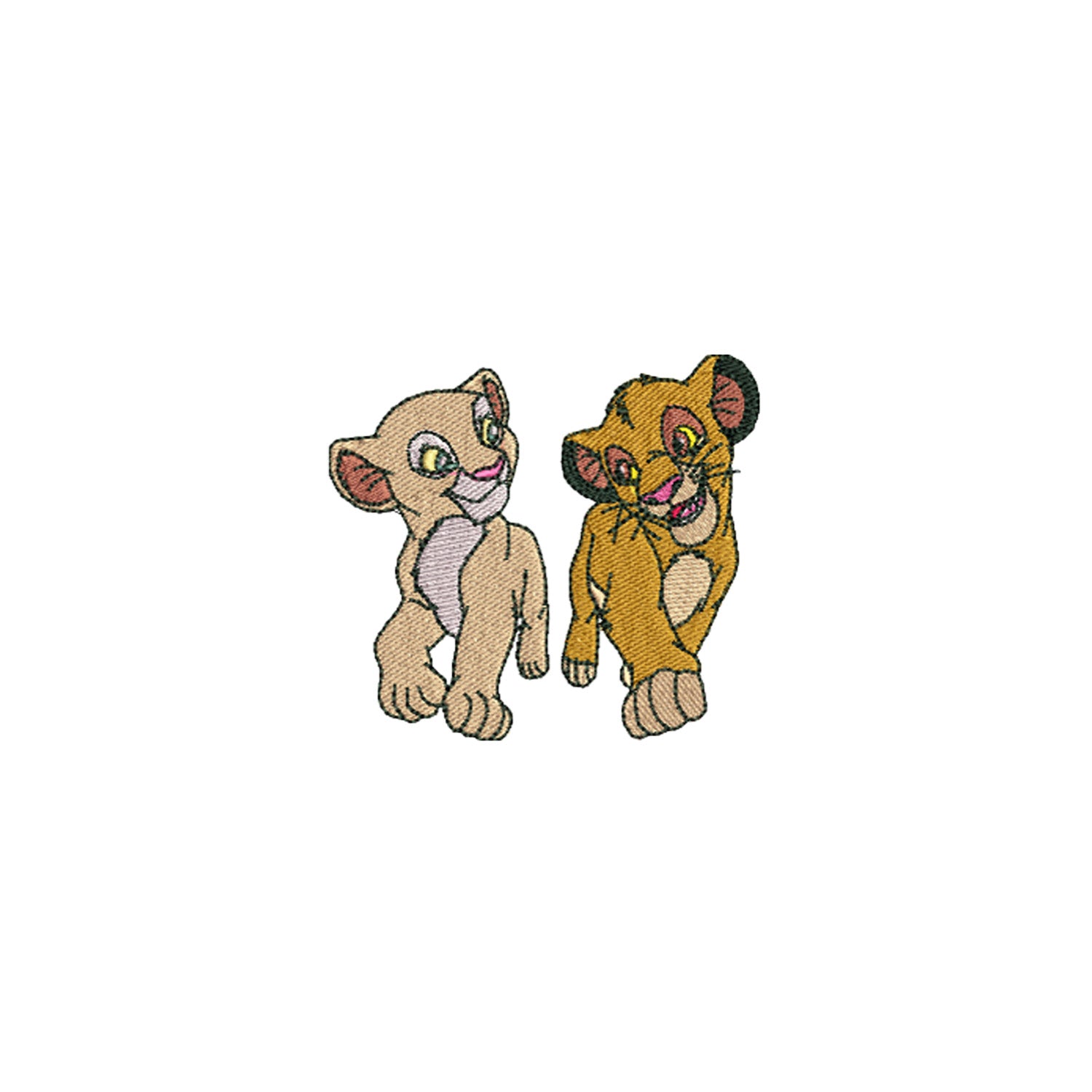 Zestaw 2 bluz bez kaptura z haftem „Simba & Nala”  maczi & maczi – haft komputerowy, styl z przesłaniem