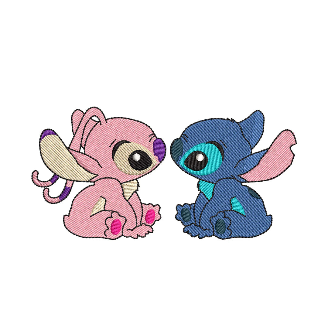 Zestaw bluz Stitch & Angel z haftem – różne kroje dla par Haft z radości - nadruki i haft na odzieży Warszawa