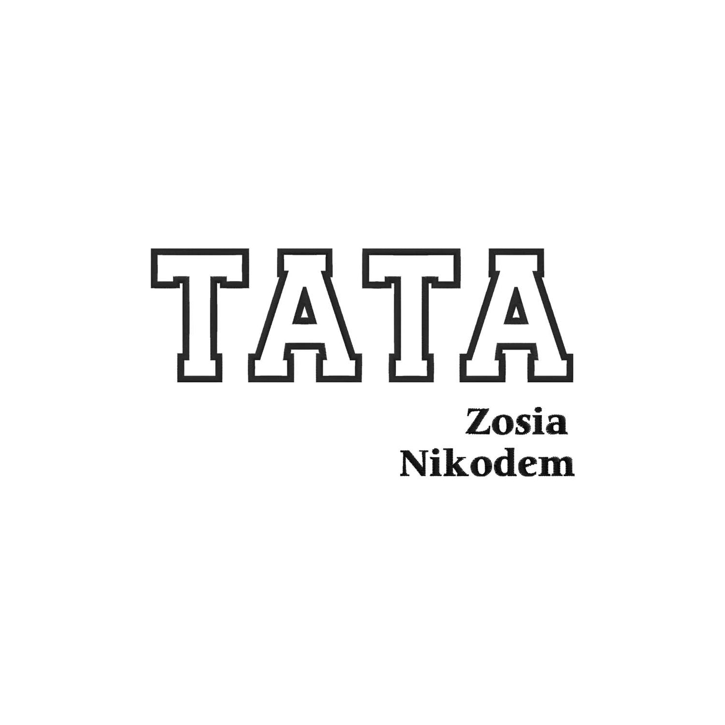 Bluza oversize z kapturem "TATA" kontur+imiona dzieci, idealny prezent na dzień Taty