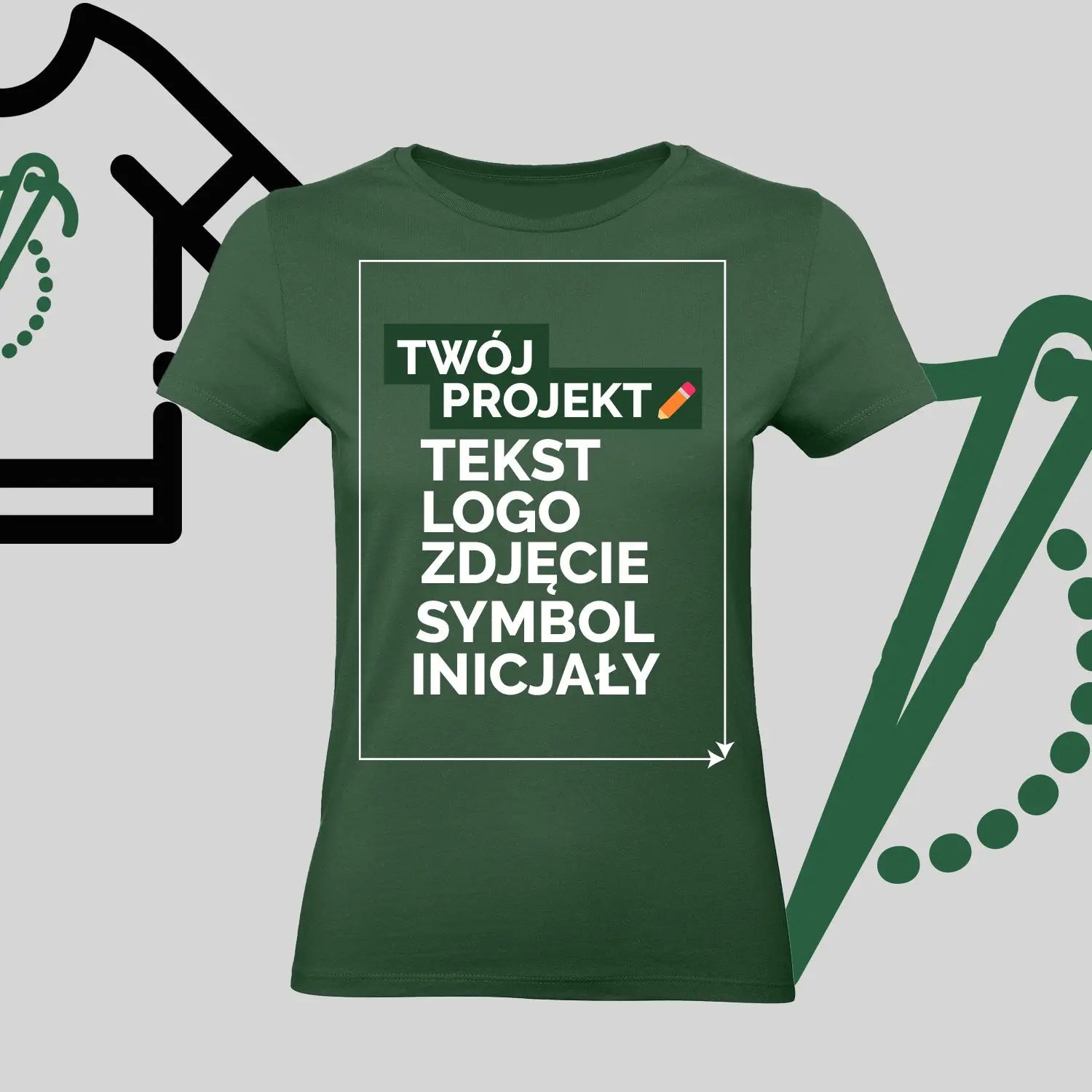 Koszulka Damska z Haftem Komputerowym – Twój Projekt: Tekst, Logo, Symbol lub Inicjały Haft z radości