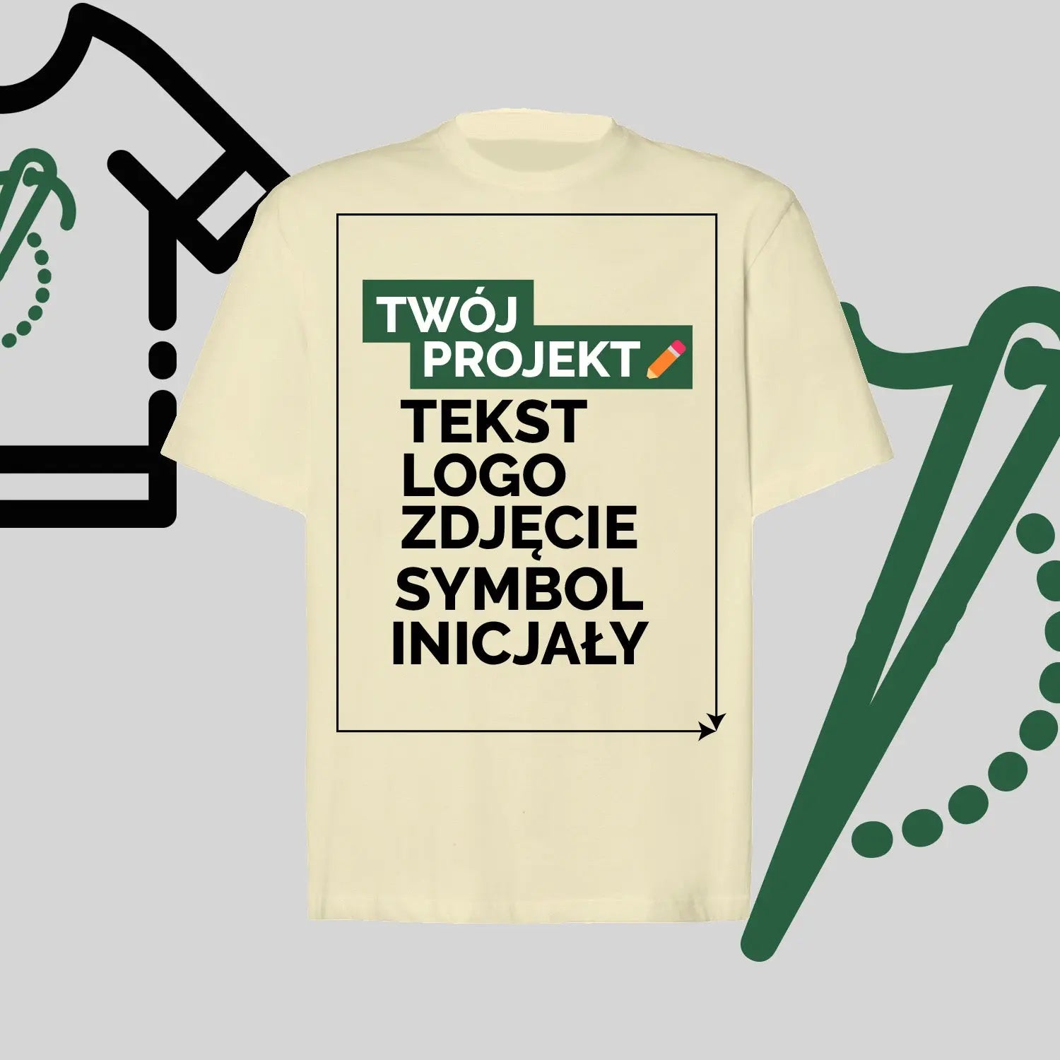 Koszulka Oversize z Haftem Komputerowym – Twój Projekt: Tekst, Logo, Symbol lub Inicjały Haft z radości