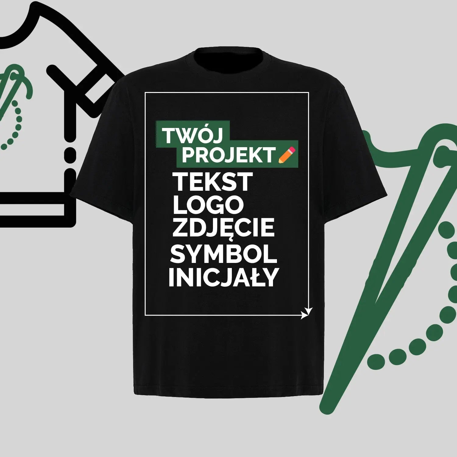 Koszulka Oversize z Haftem Komputerowym – Twój Projekt: Tekst, Logo, Symbol lub Inicjały Haft z radości