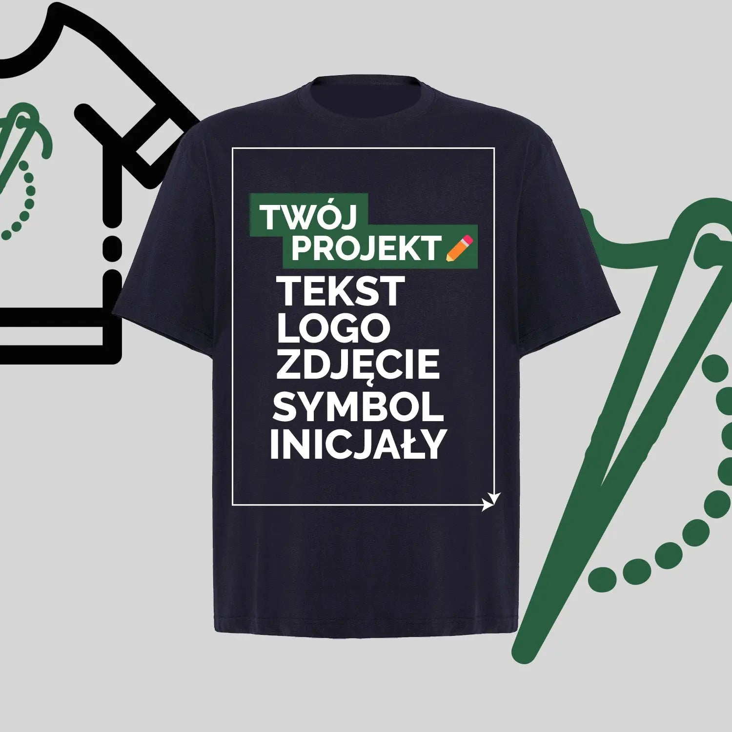 Koszulka Oversize z Haftem Komputerowym – Twój Projekt: Tekst, Logo, Symbol lub Inicjały Haft z radości