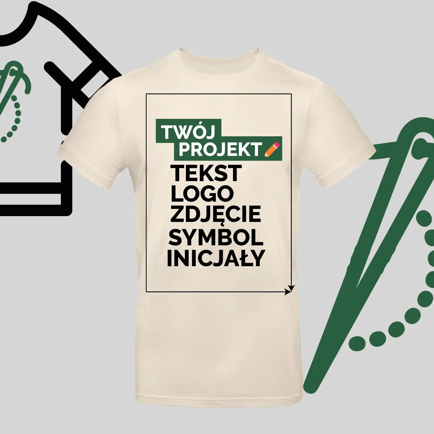 Koszulka Unisex z Haftem Komputerowym – Twój Projekt: Tekst, Logo, Symbol lub Inicjały Haft z radości