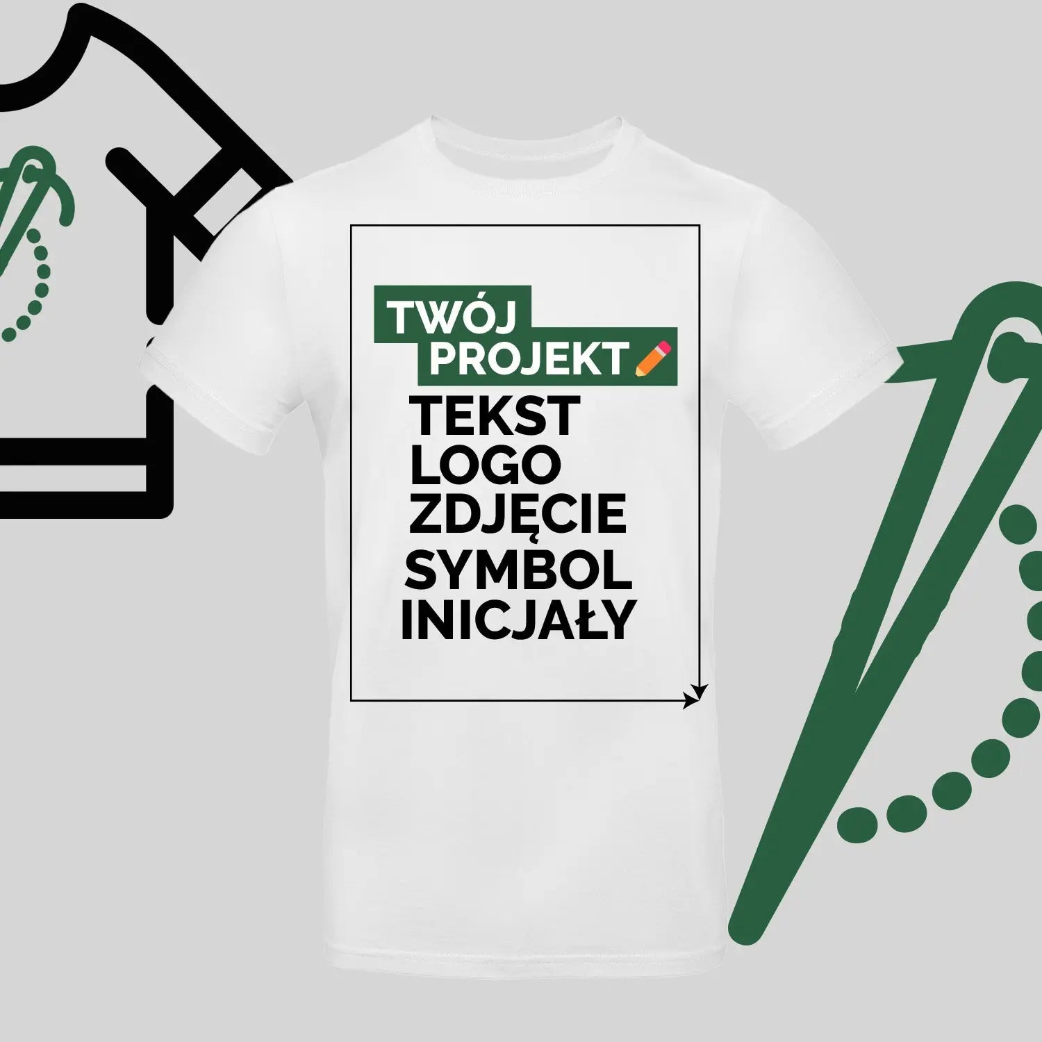 Koszulka Unisex z Haftem Komputerowym – Twój Projekt: Tekst, Logo, Symbol lub Inicjały Haft z radości