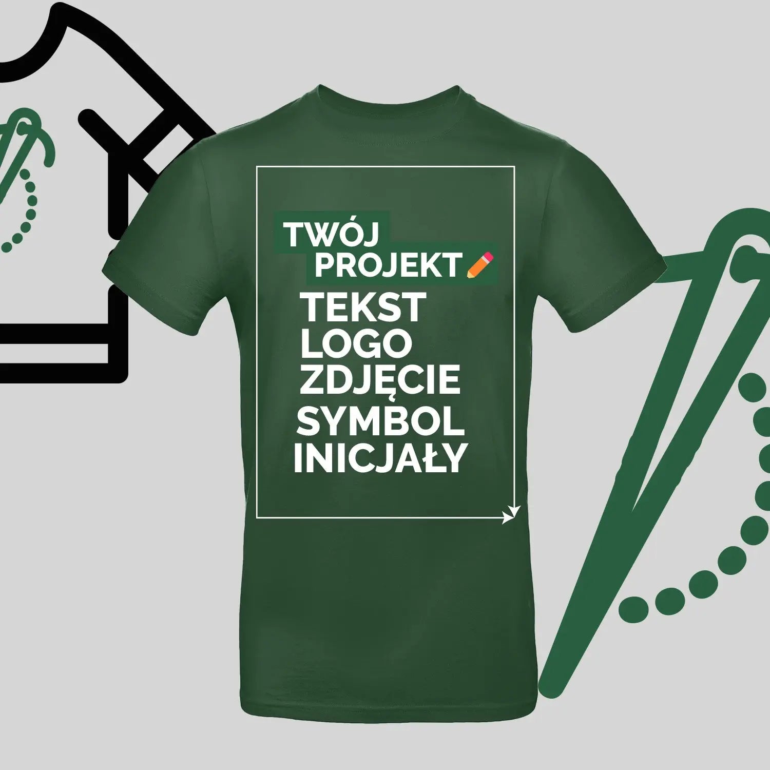 Koszulka Unisex z Haftem Komputerowym – Twój Projekt: Tekst, Logo, Symbol lub Inicjały Haft z radości