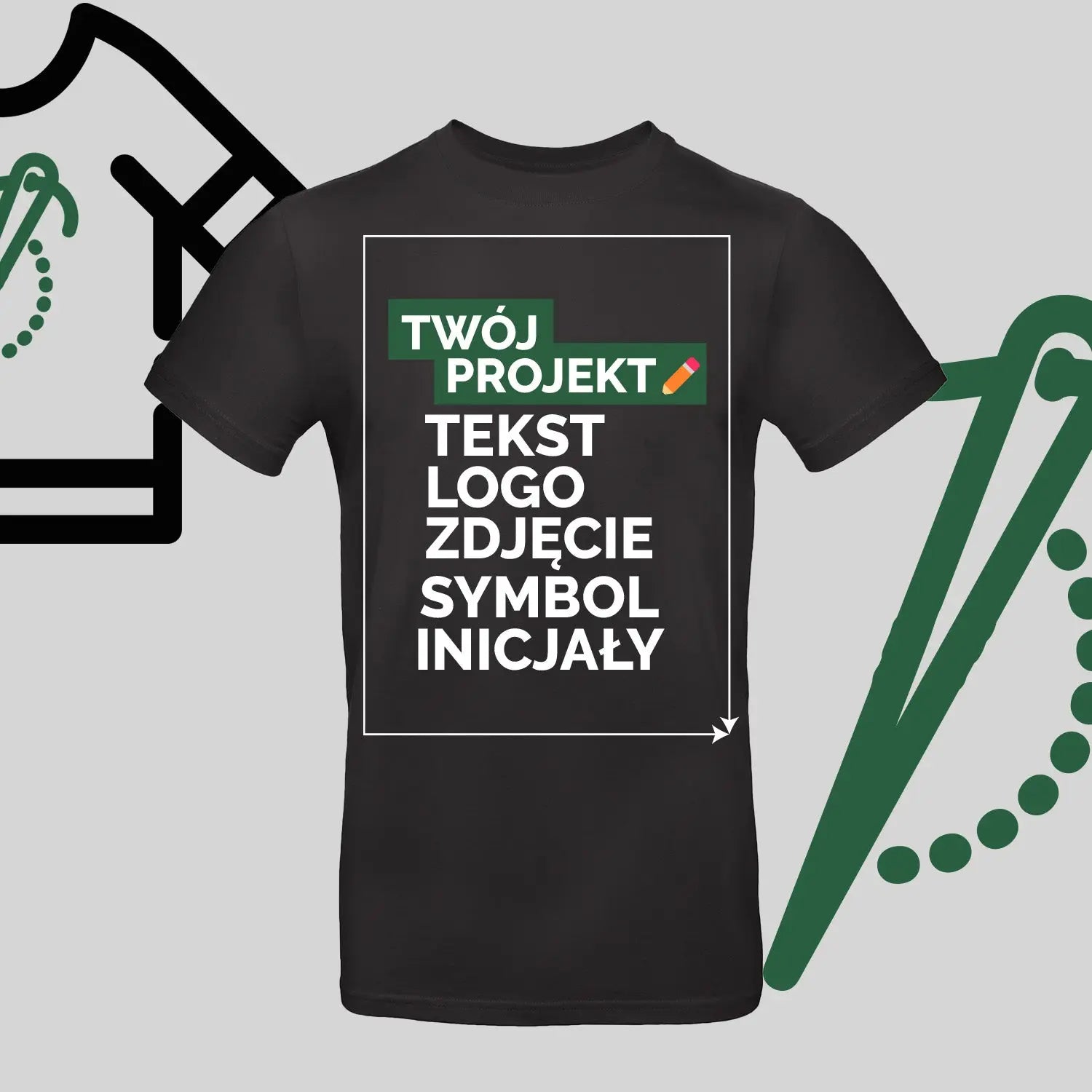 Koszulka Unisex z Haftem Komputerowym – Twój Projekt: Tekst, Logo, Symbol lub Inicjały Haft z radości