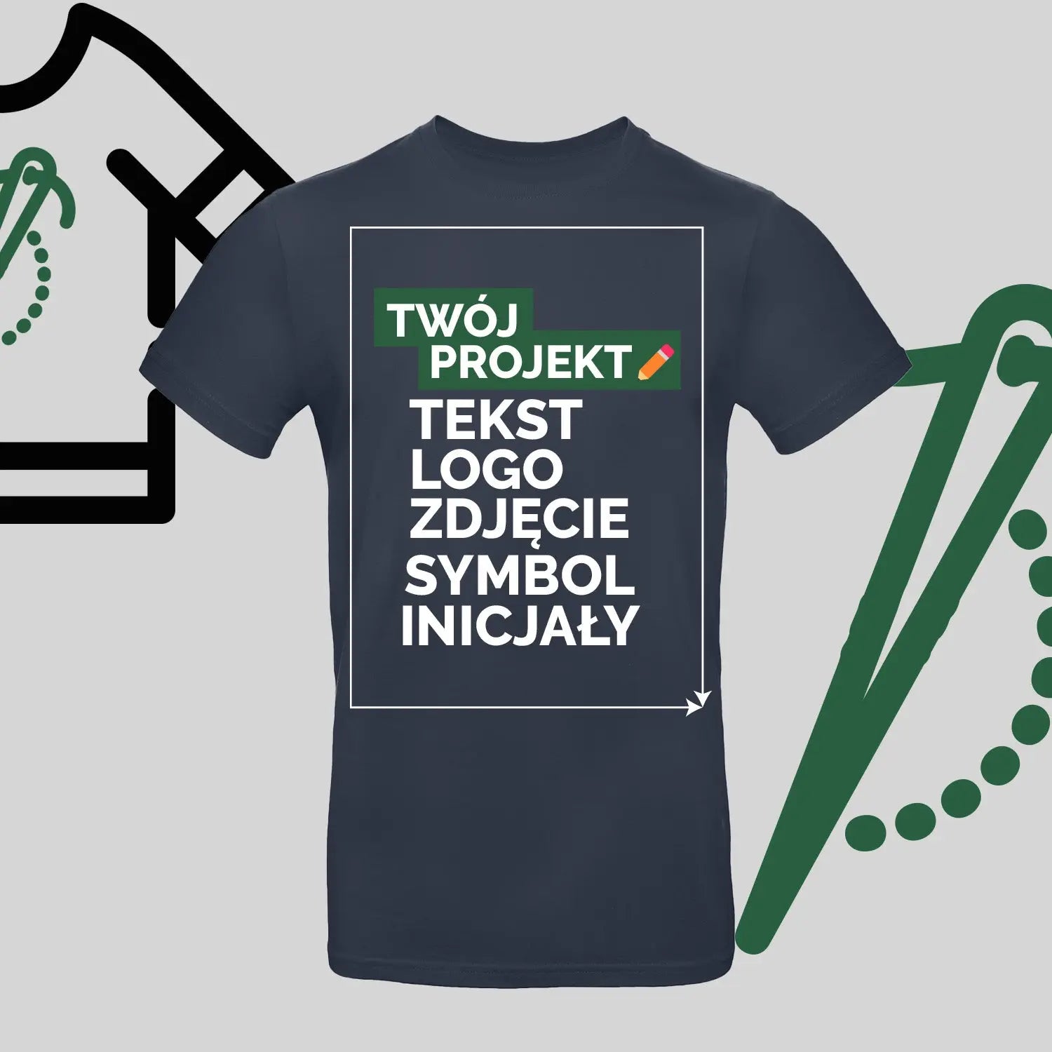 Koszulka Unisex z Haftem Komputerowym – Twój Projekt: Tekst, Logo, Symbol lub Inicjały Haft z radości