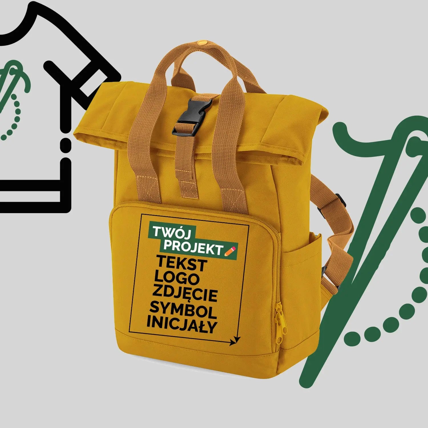 Plecak z Haftem Komputerowym – Twój Projekt: Tekst, Logo, Symbol lub Inicjały Haft z radości