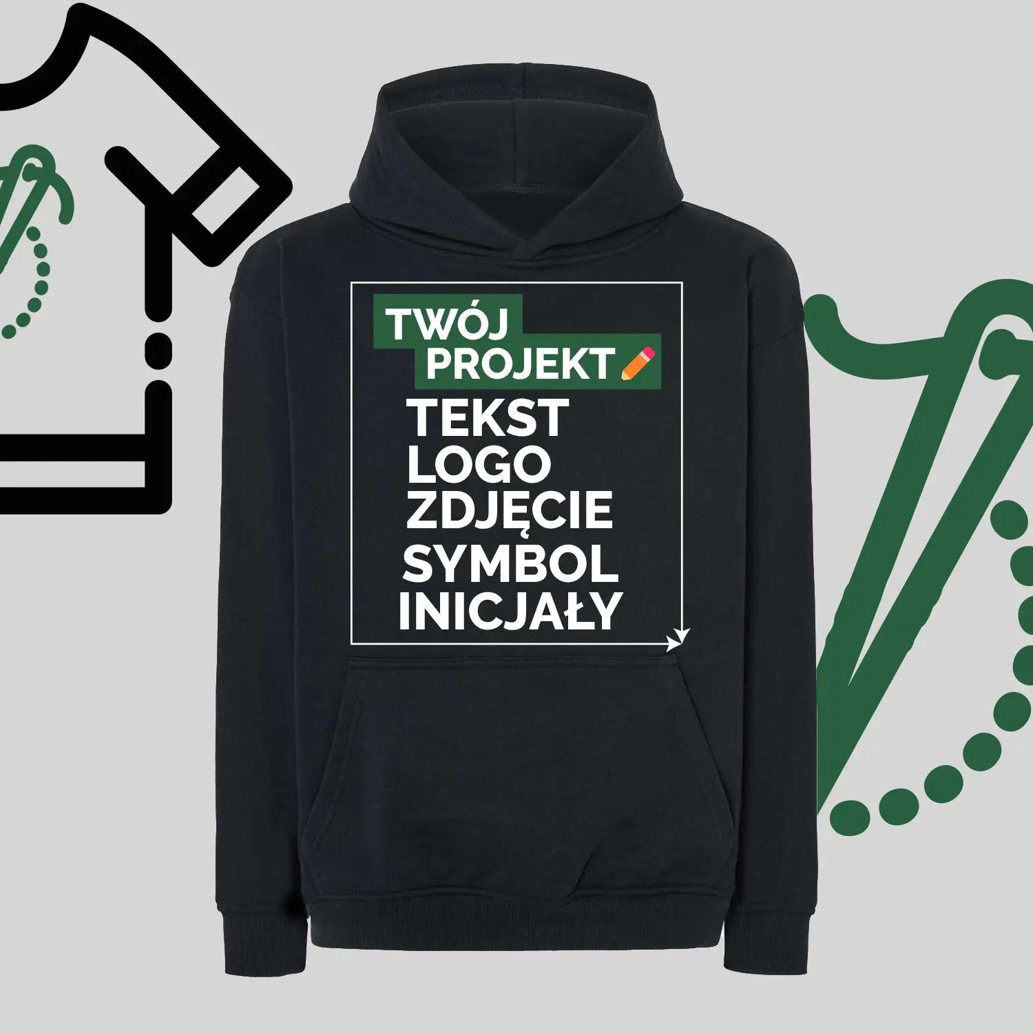 Bluza Oversize z Haftem Komputerowym – Twój Projekt: Tekst, Logo, Symbol lub Inicjały Haft z radości