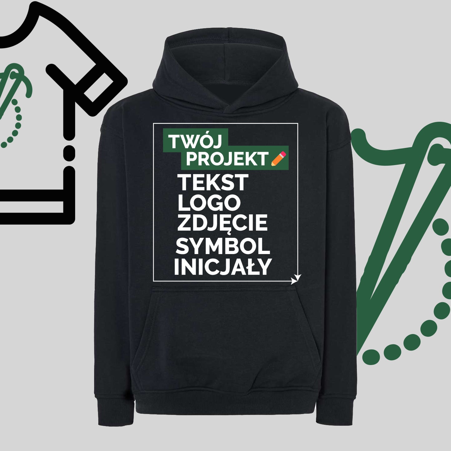 Bluza Oversize z Haftem Komputerowym – Twój Projekt: Tekst, Logo, Symbol lub Inicjały