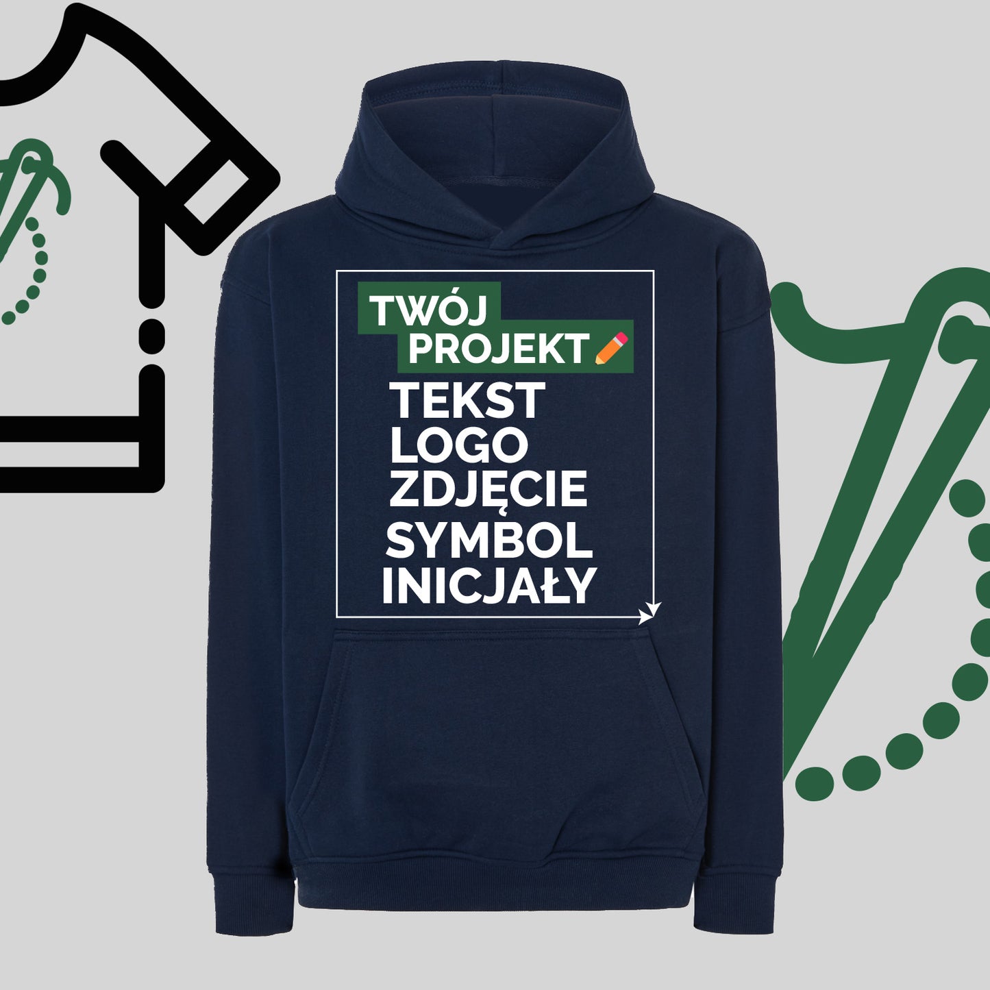 Bluza Oversize z Haftem Komputerowym – Twój Projekt: Tekst, Logo, Symbol lub Inicjały