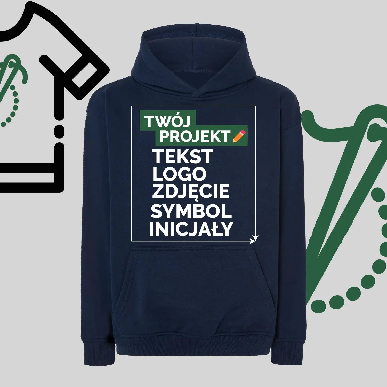 Bluza Oversize z Haftem Komputerowym – Twój Projekt: Tekst, Logo, Symbol lub Inicjały Haft z radości