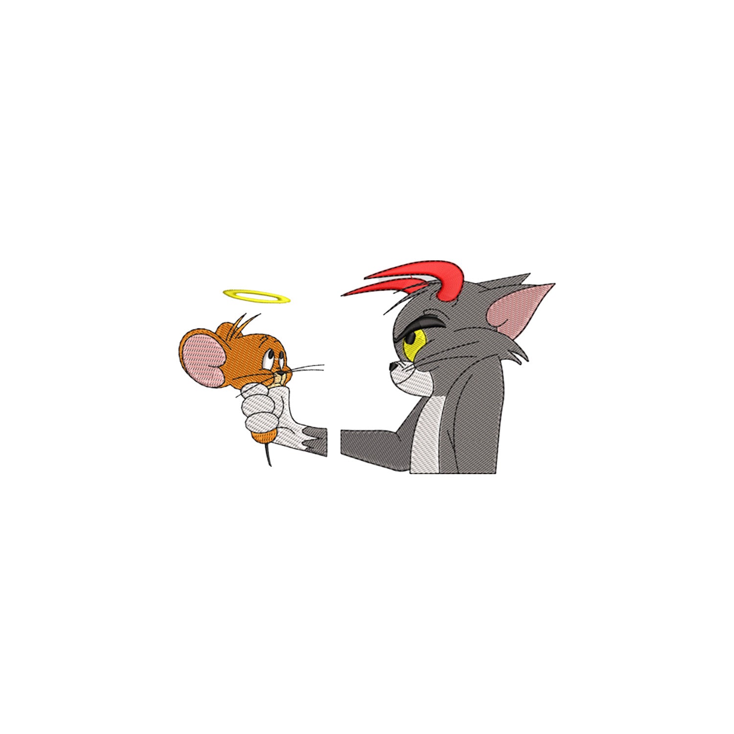 Zestaw 2 bluz bez kaptura z haftem „Tom & Jerry” maczi & maczi – haft komputerowy, styl z przesłaniem