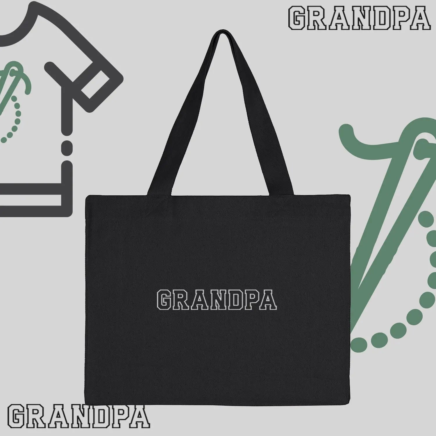 Torba bawełniana "GRANDPA" Kontur-idealny prezent na Dzień Dziadka Haft z radości