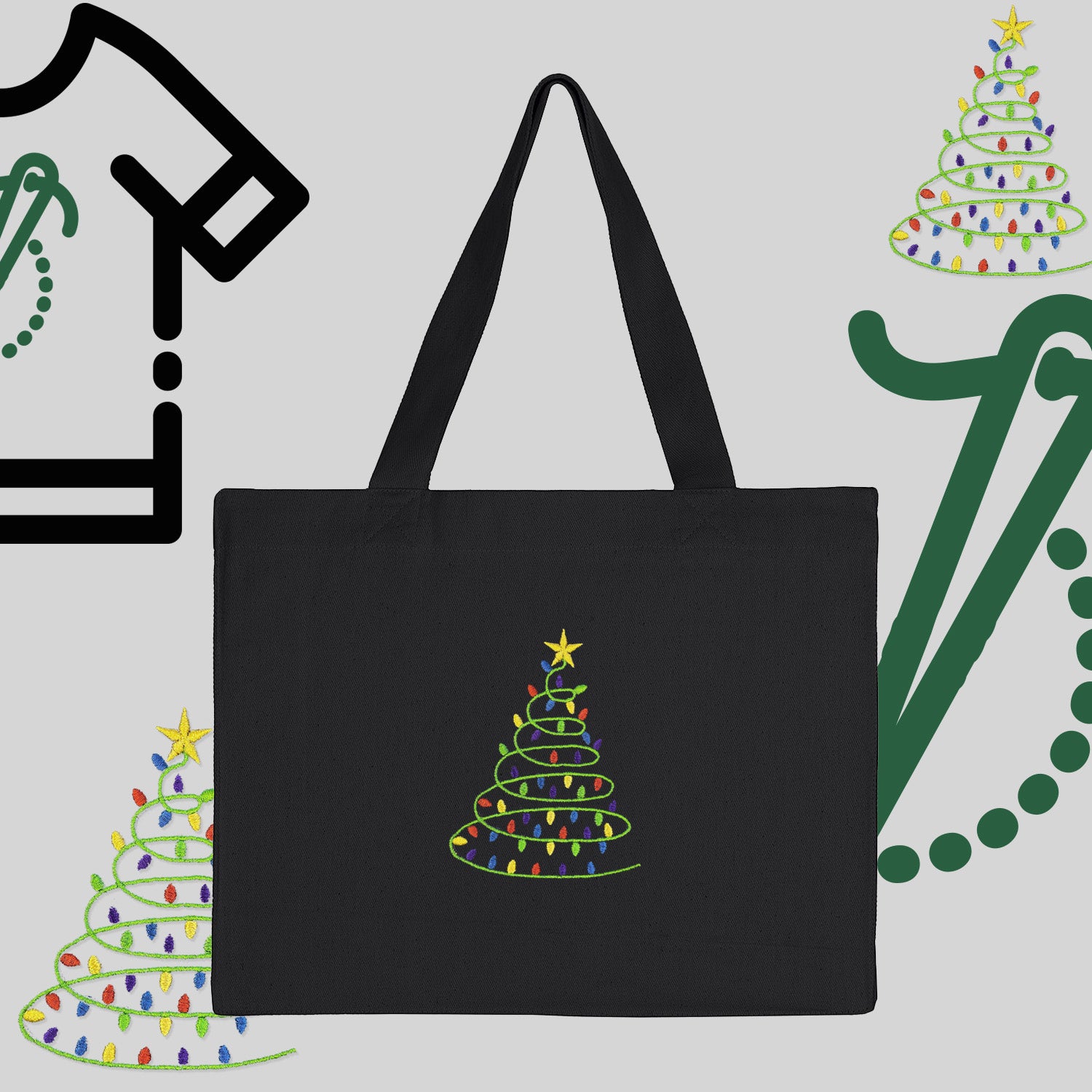 Torba bawełniana "Choinka"-haft komputerowy, styl z przesłaniem