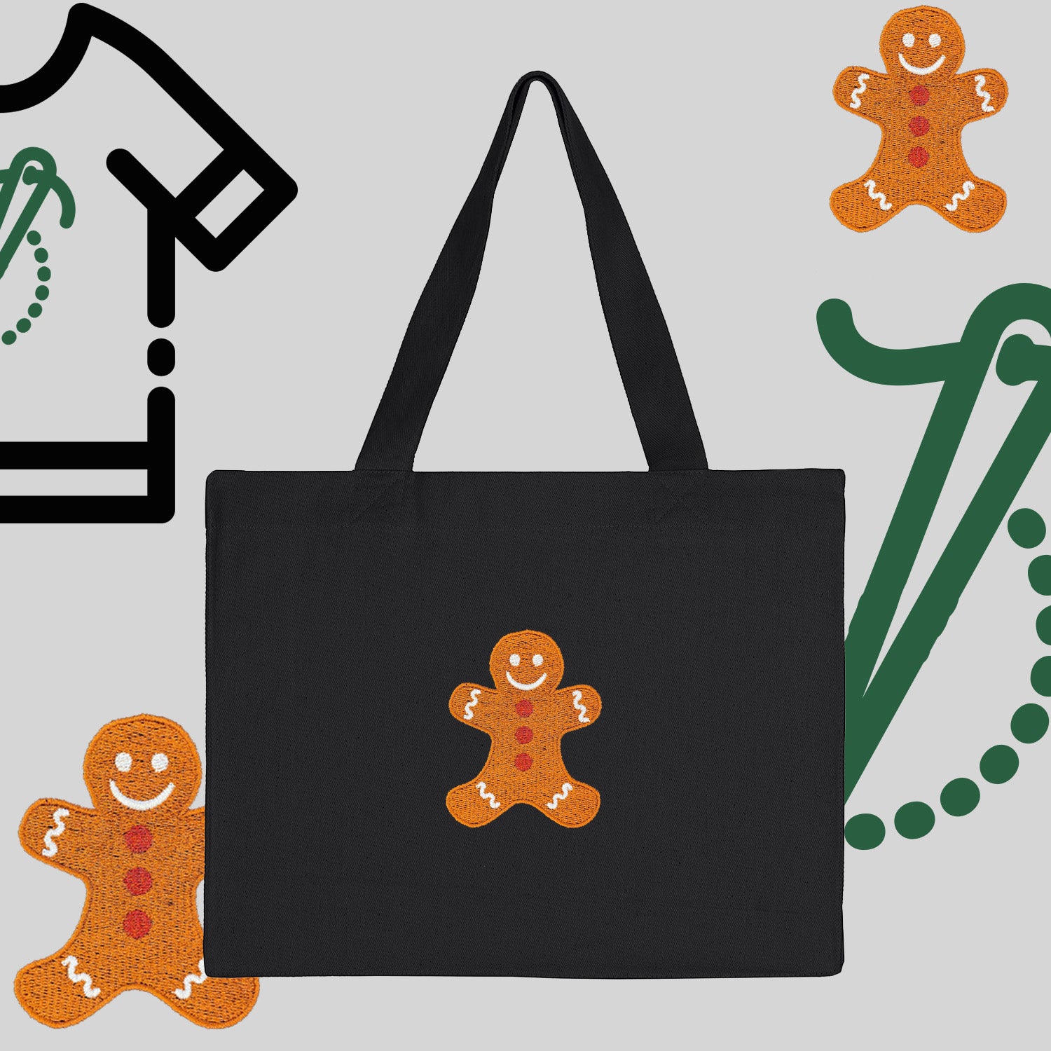 Torba bawełniana "Ciastek"-haft komputerowy, styl z przesłaniem