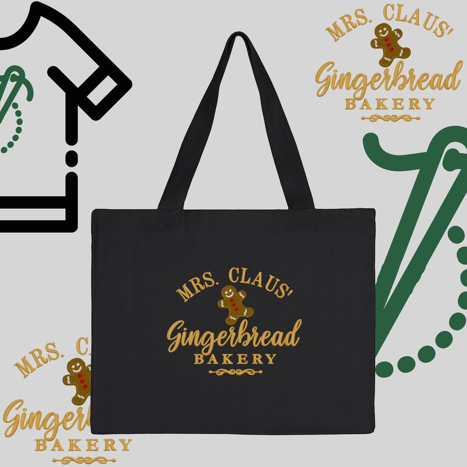 Torba bawełniana "Gingerbread"-haft komputerowy, styl z przesłaniem