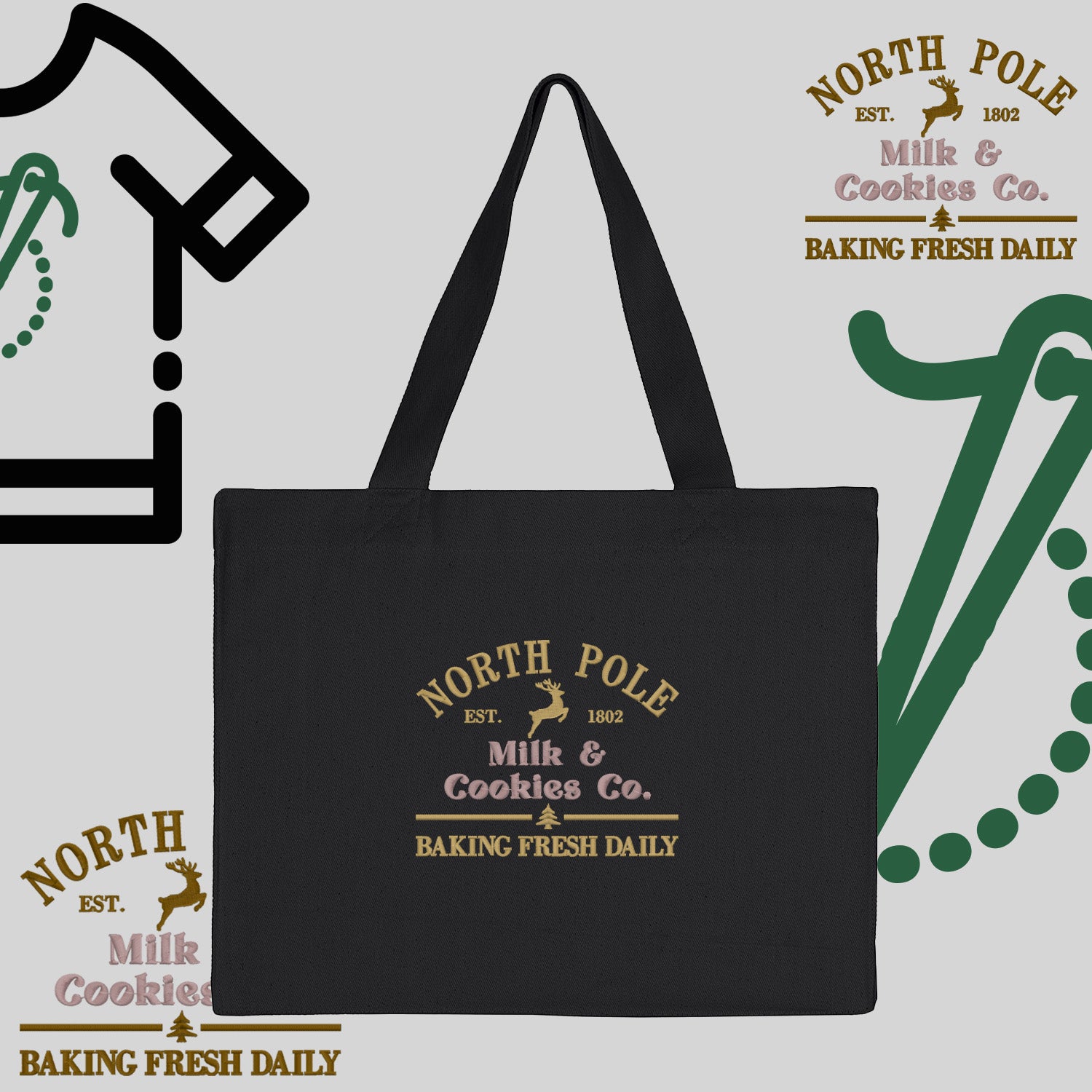 Torba bawełniana "Northe Pole"-haft komputerowy, styl z przesłaniem