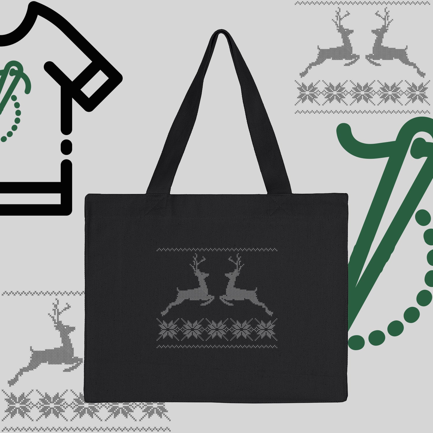 Torba bawełniana "Renifer Christmas"-haft komputerowy, styl z przesłaniem