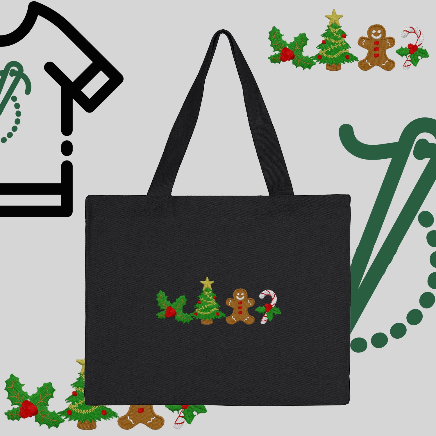 Torba bawełniana "Ikony Świąteczne"-haft komputerowy, styl z przesłaniem