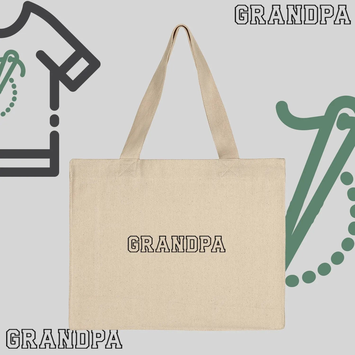 Torba bawełniana "GRANDPA" Kontur-idealny prezent na Dzień Dziadka Haft z radości