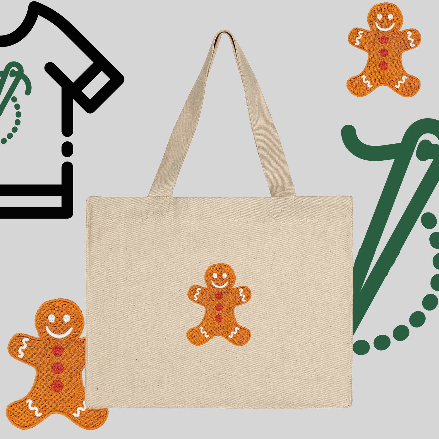 Torba bawełniana "Ciastek"-haft komputerowy, styl z przesłaniem