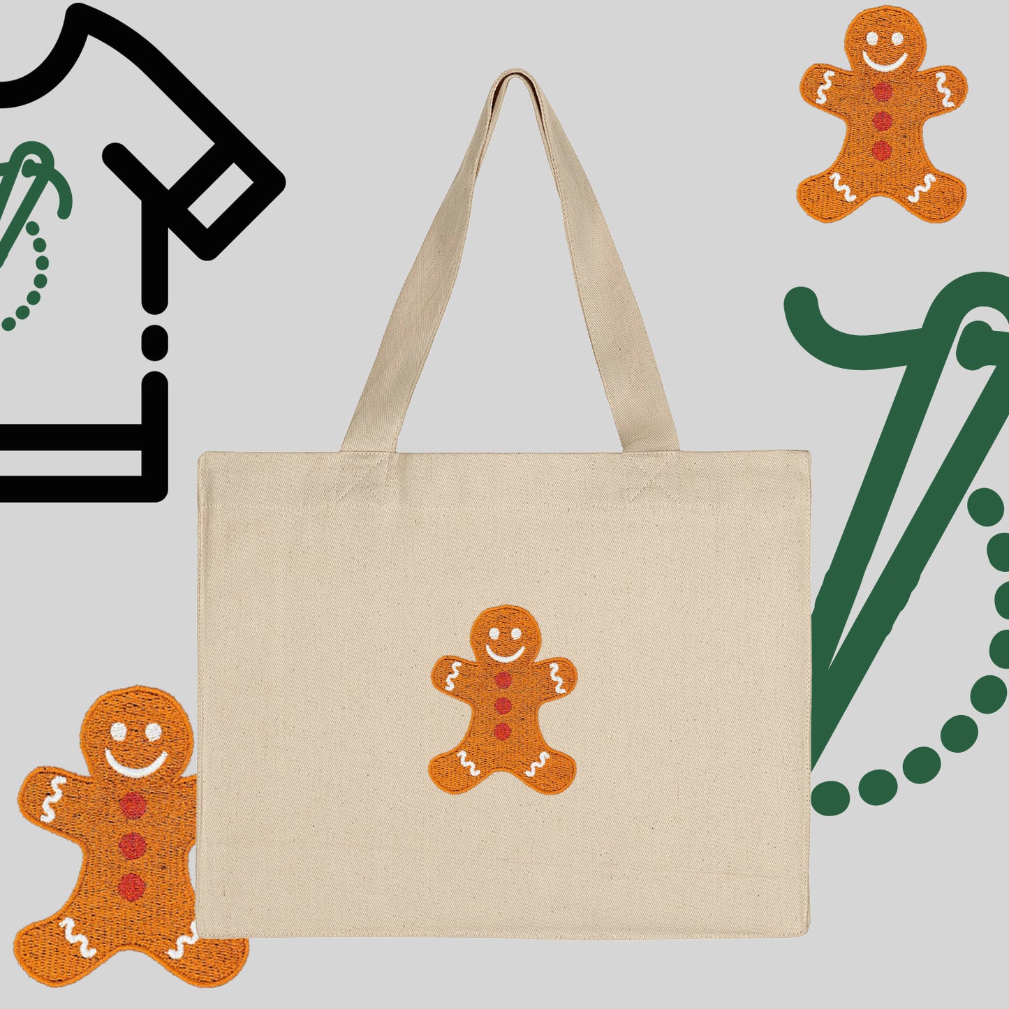 Torba bawełniana "Ciastek"-haft komputerowy, styl z przesłaniem