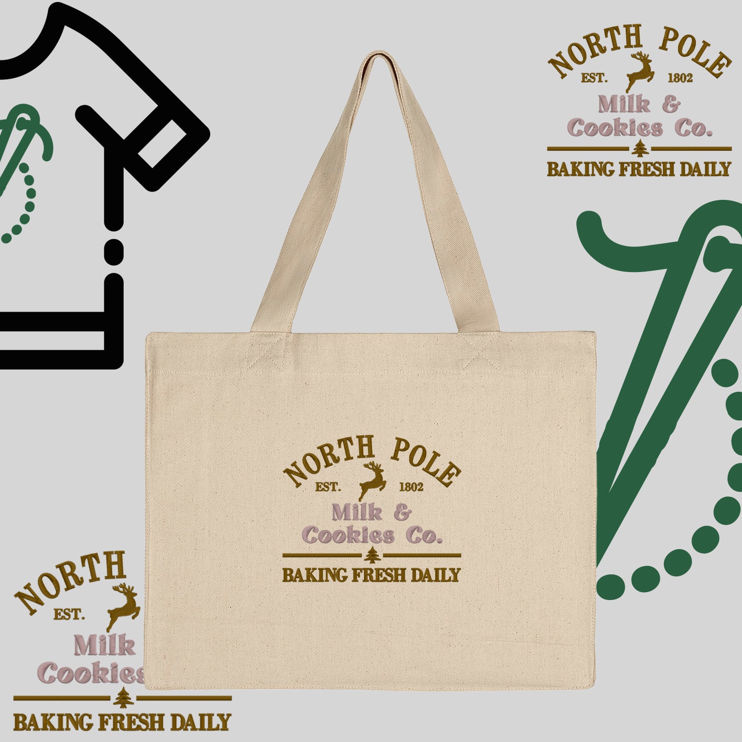 Torba bawełniana "Northe Pole"-haft komputerowy, styl z przesłaniem