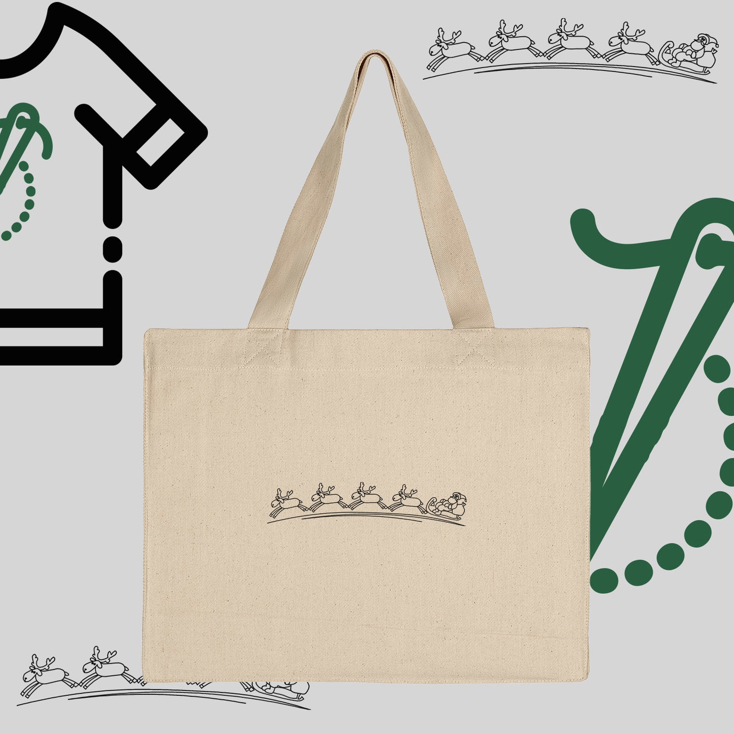 Torba bawełniana "Śnieżny Zaprzęg"-haft komputerowy, styl z przesłaniem