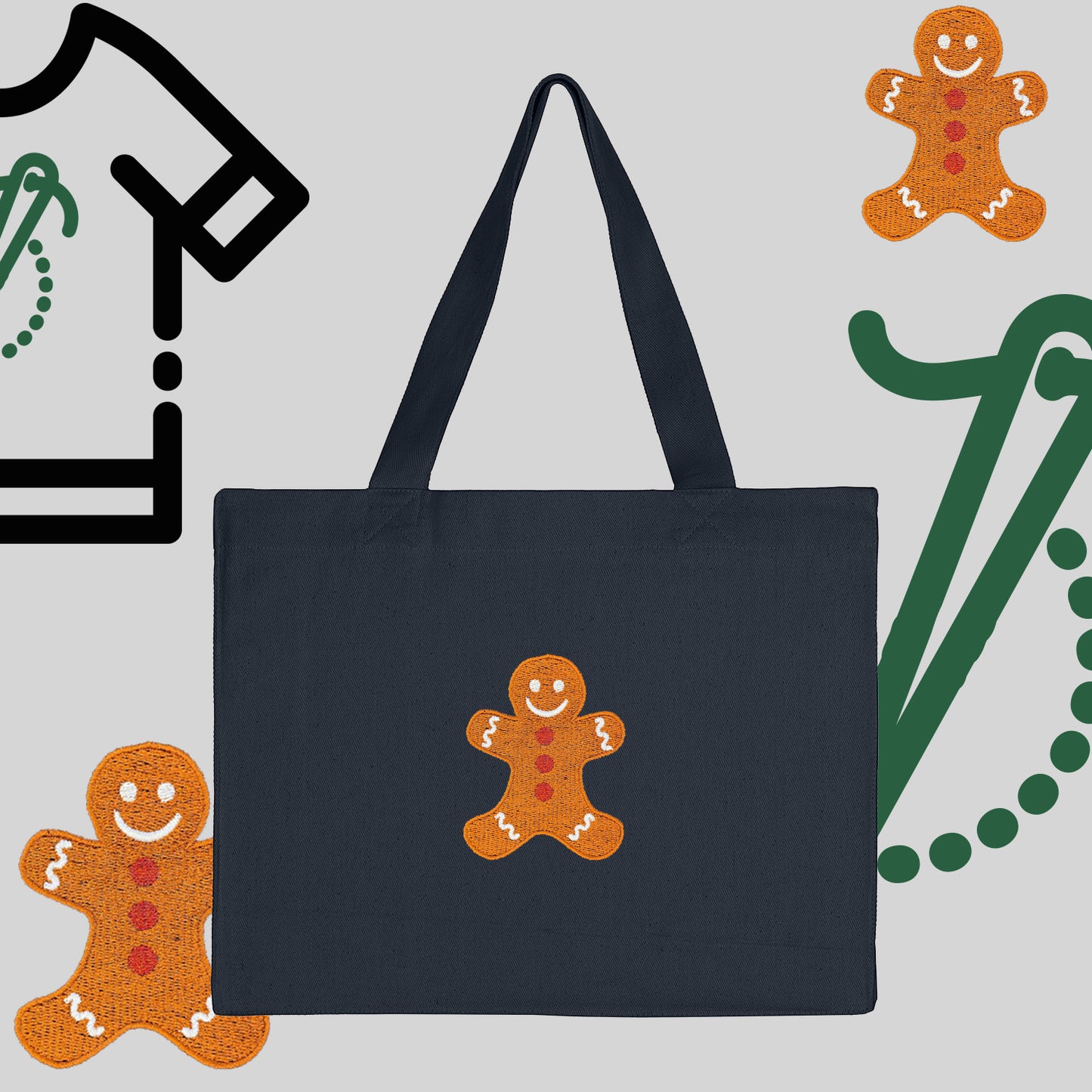 Torba bawełniana "Ciastek"-haft komputerowy, styl z przesłaniem