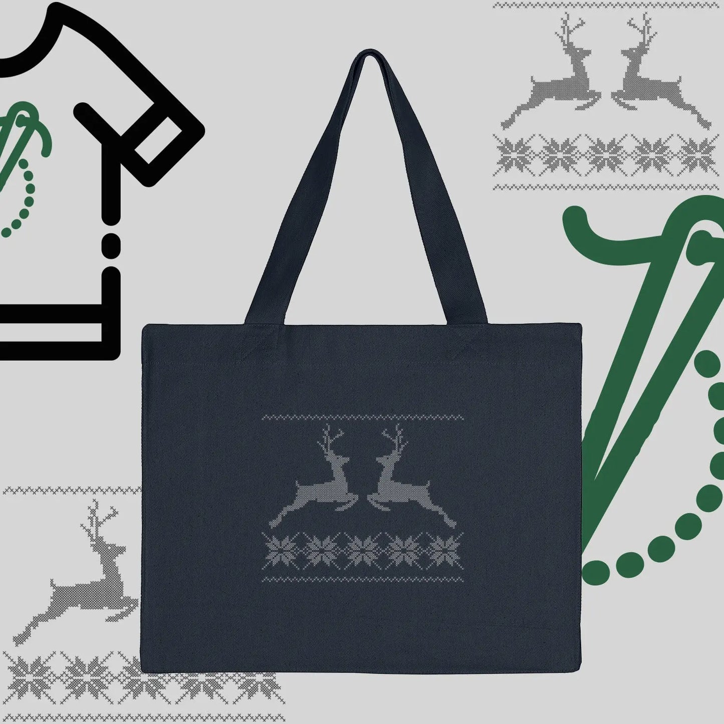 Torba bawełniana "Renifer Christmas"-haft komputerowy, styl z przesłaniem Haft z radości