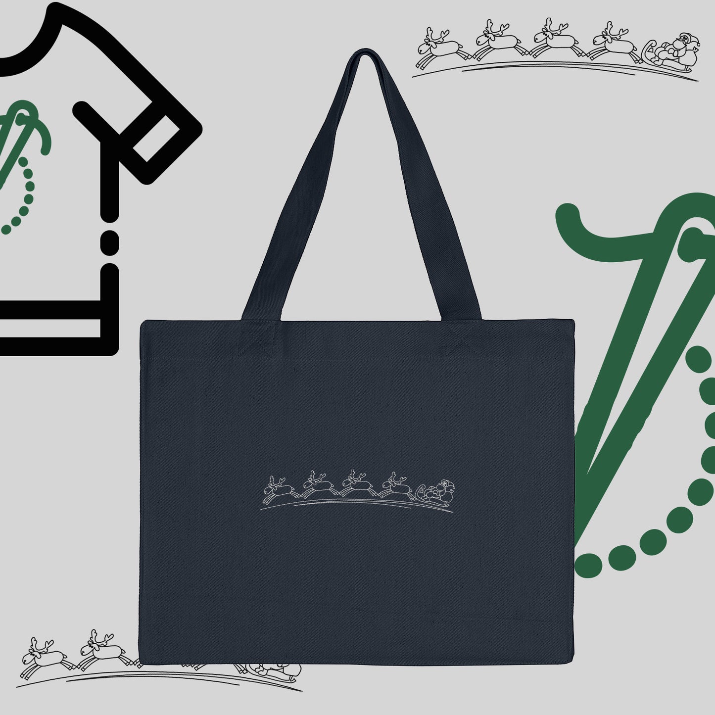 Torba bawełniana "Śnieżny Zaprzęg"-haft komputerowy, styl z przesłaniem