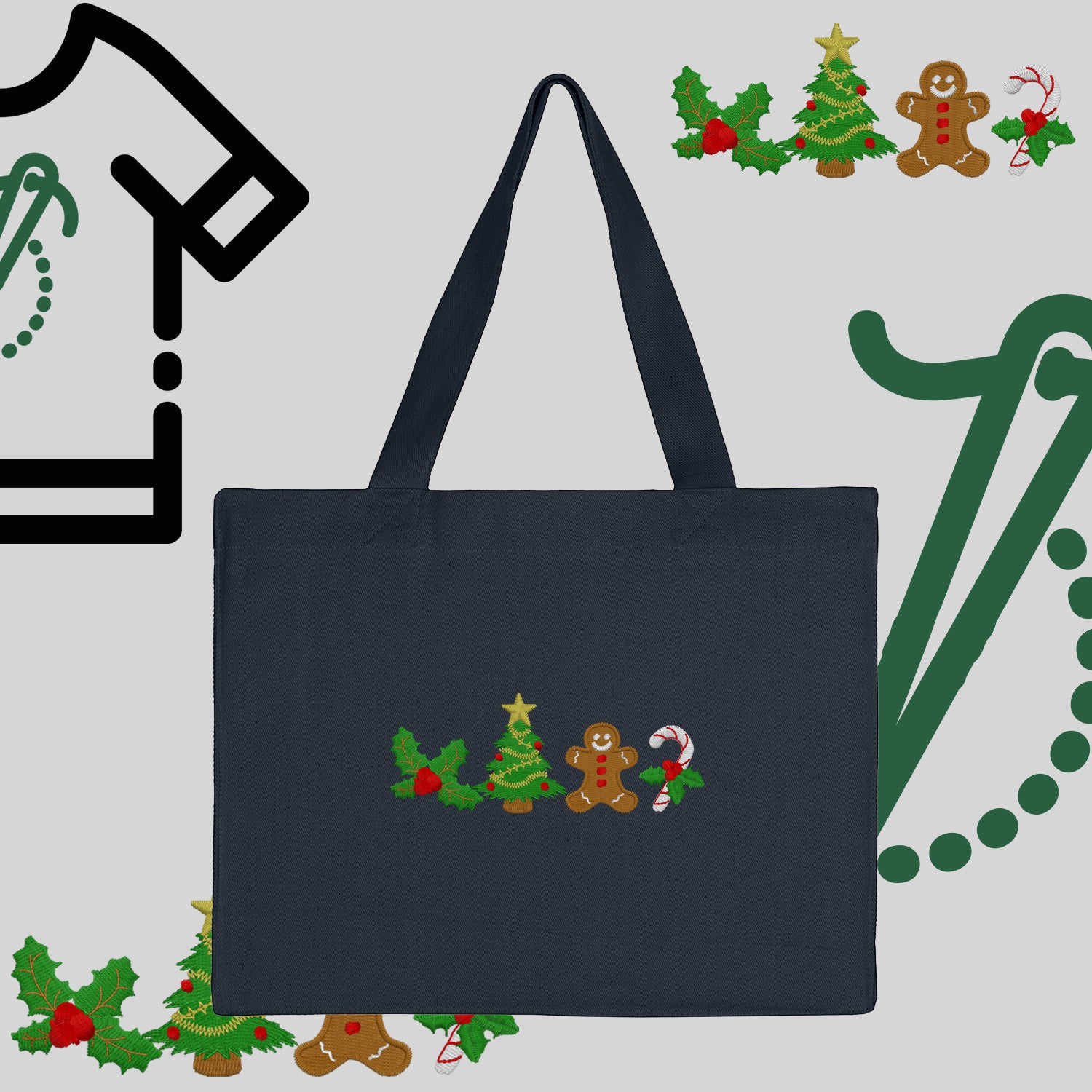 Torba bawełniana "Ikony Świąteczne"-haft komputerowy, styl z przesłaniem