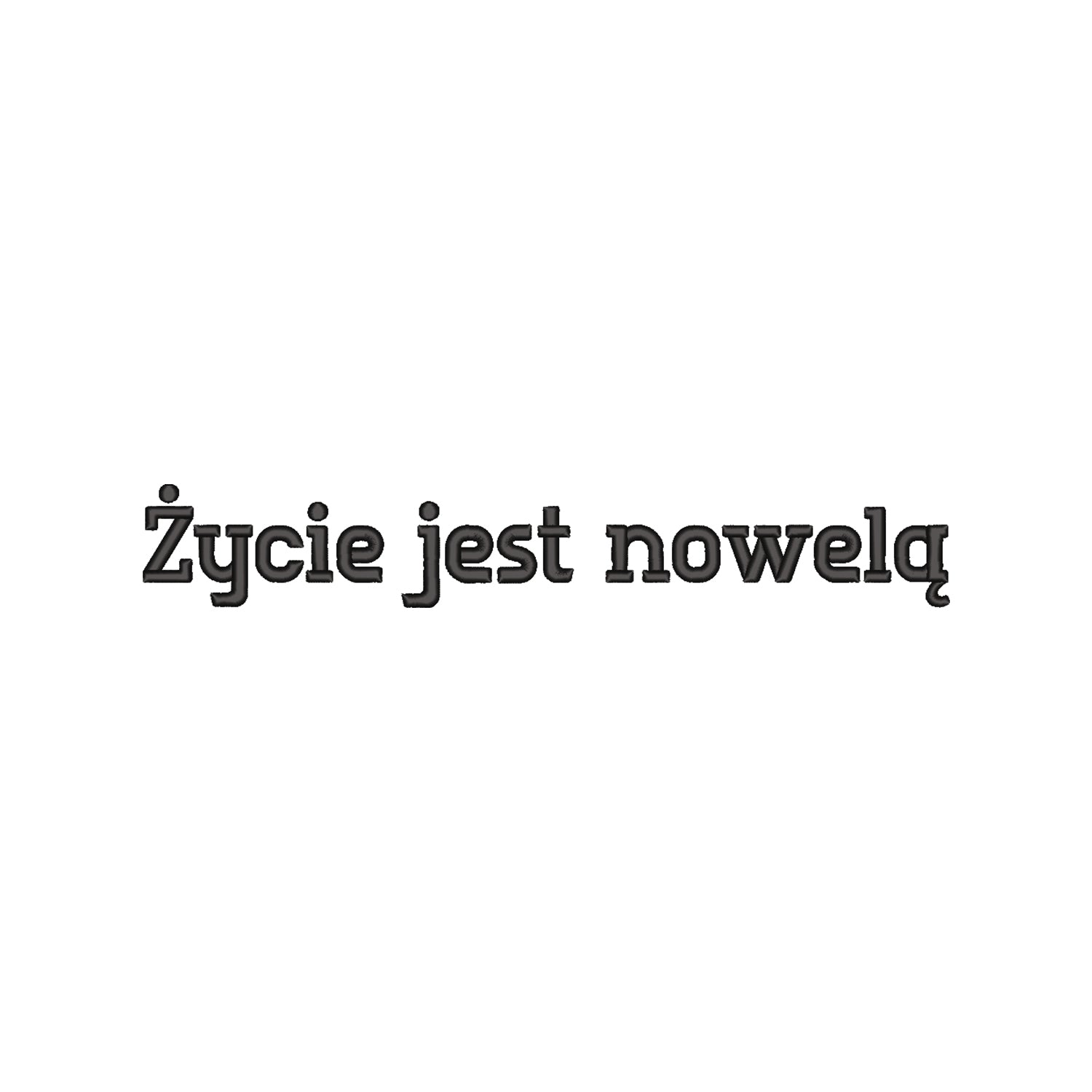 Koszulka unisex „Życie jest nowelą” – Haft 3D, Styl i Nutka Nostalgii