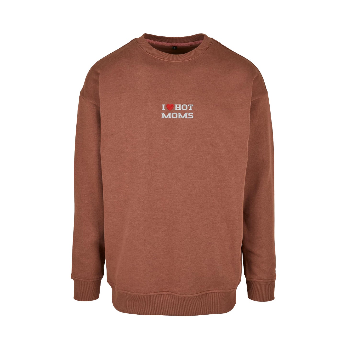 Bluza I LOVE HOT MOMS z haftem – klasyczna, z kapturem lub oversize Haft z radości - nadruki i haft na odzieży Warszawa