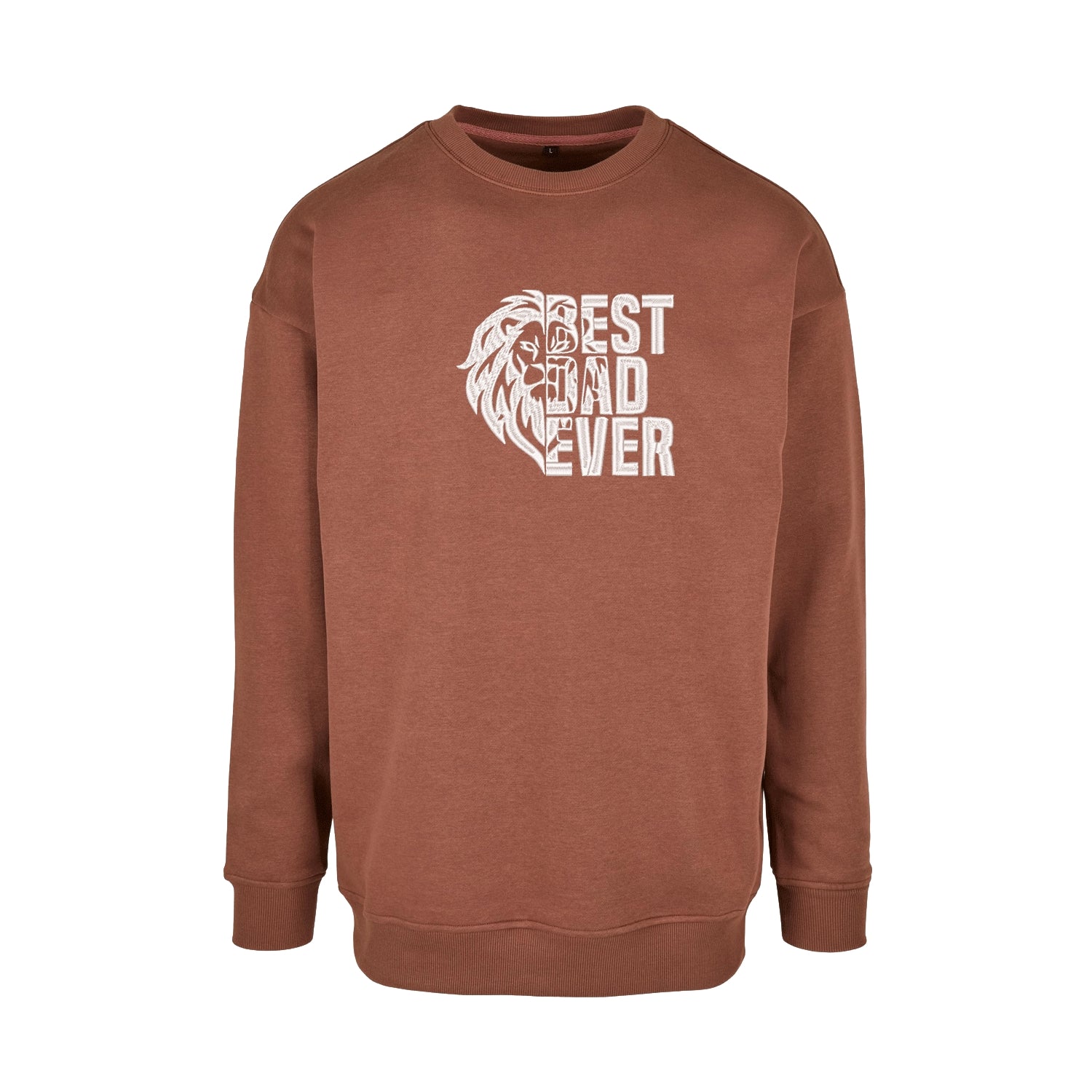 Bluza „Lion Best Dad Ever” z haftem komputerowym – wyjątkowy prezent dla taty, dostępna bez kaptura, z kapturem i oversize Haft z radości - nadruki i haft na odzieży Warszawa