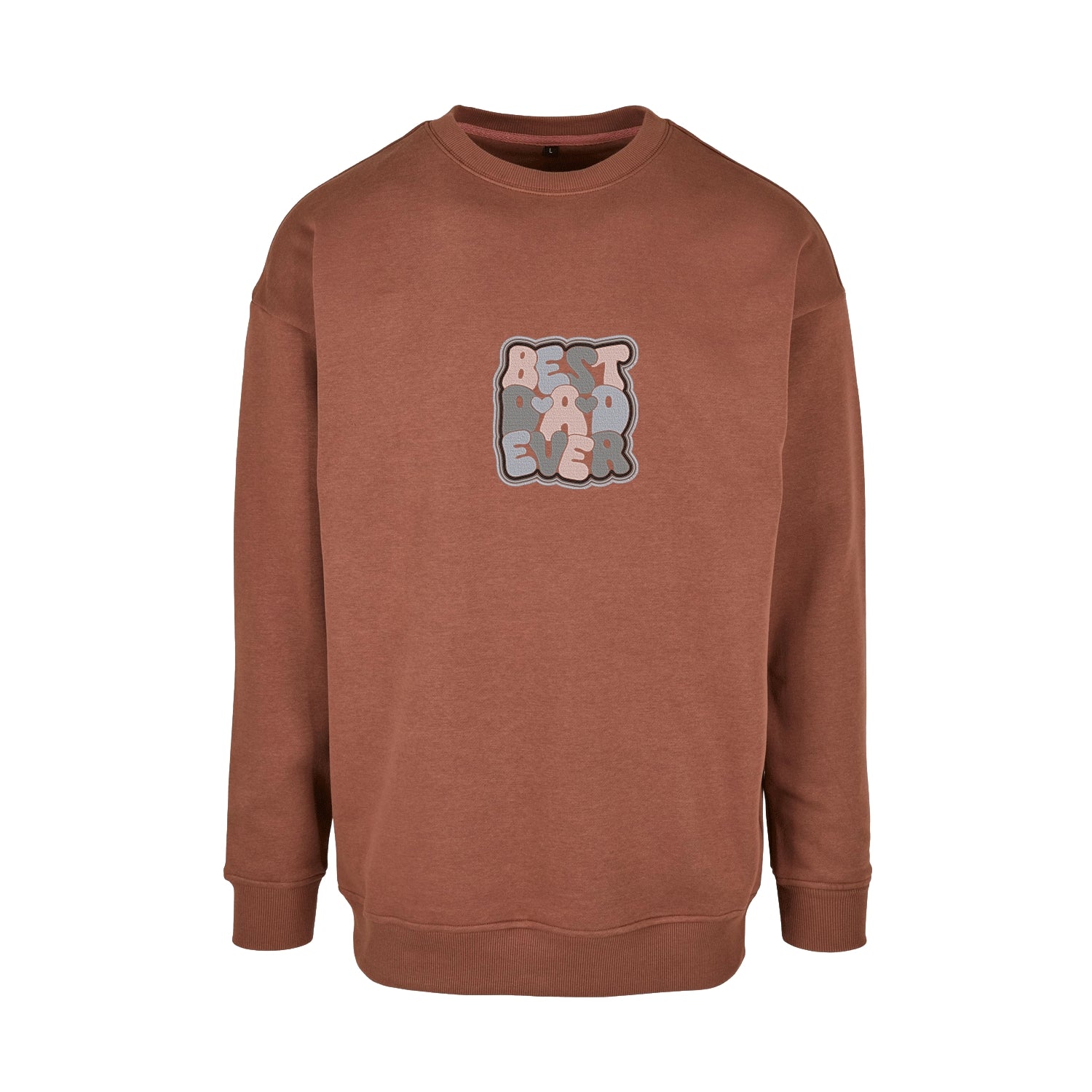 Bluza „Best Dad Ever 2” z haftem | Prezent dla taty | Męska bluza bez kaptura Haft z radości