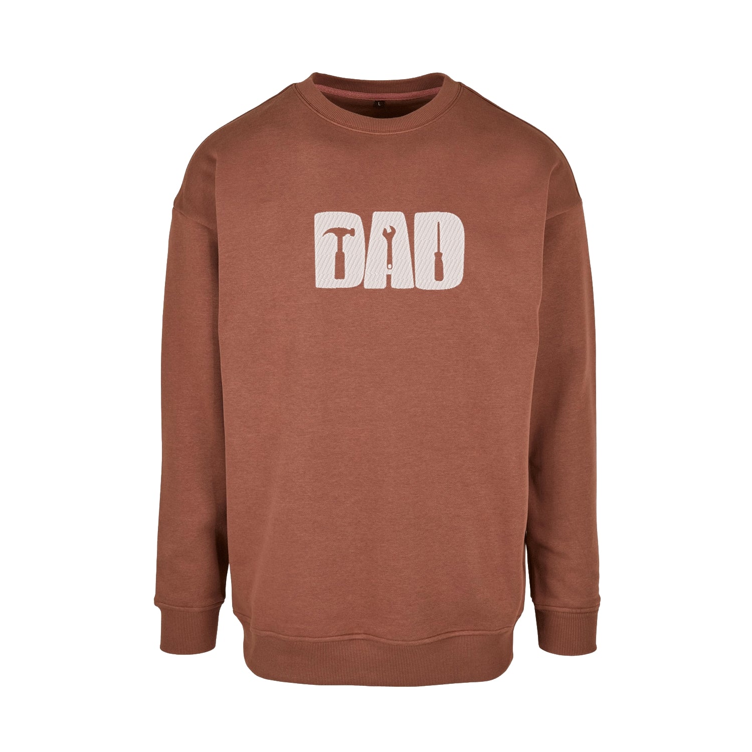 Bluza z haftem „Dad” – Klasyczna bluza bez kaptura dla taty | Prezent dla ojca Haft z radości