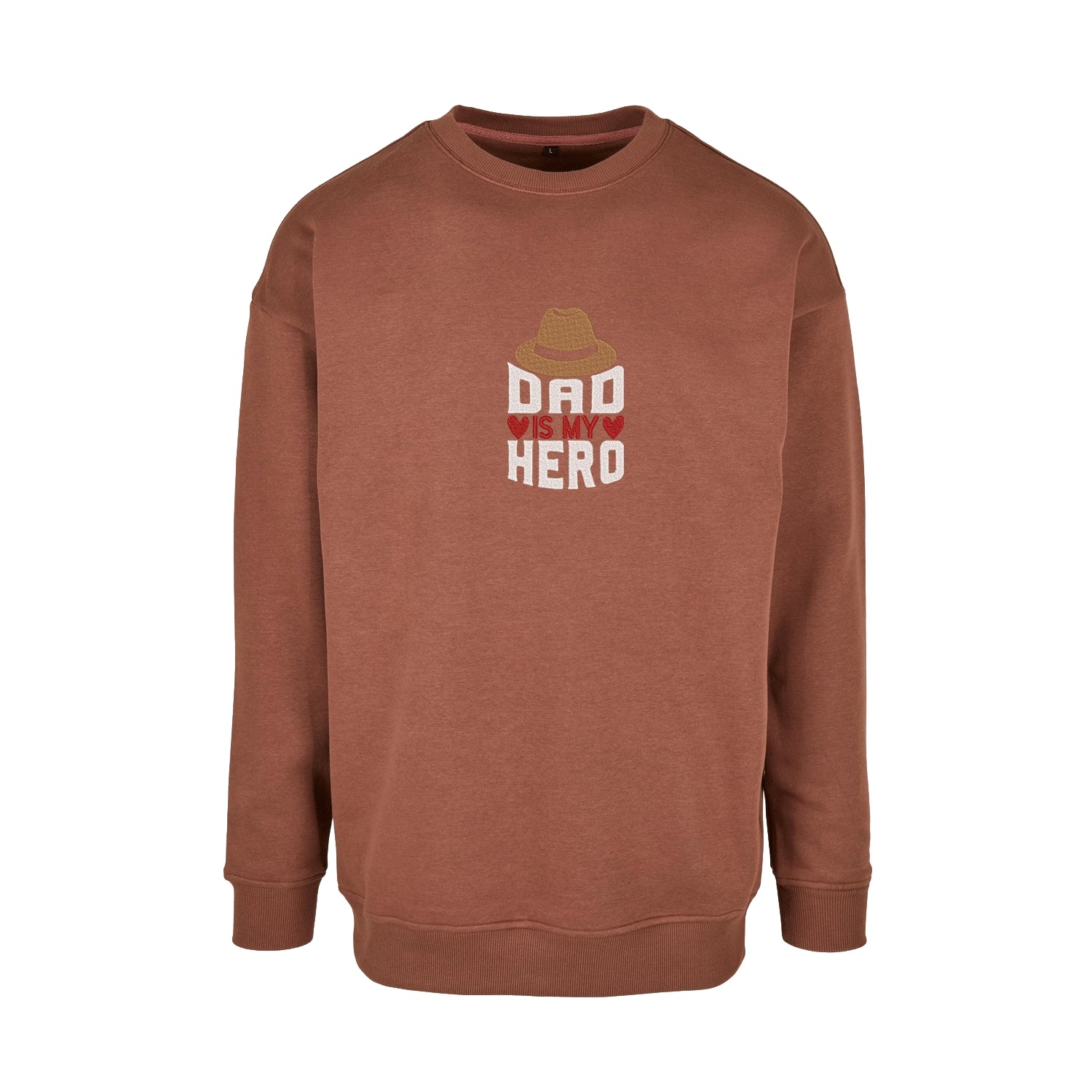 Bluza bez kaptura „Dad is My Hero” z haftem komputerowym – idealna na prezent dla taty Haft z radości