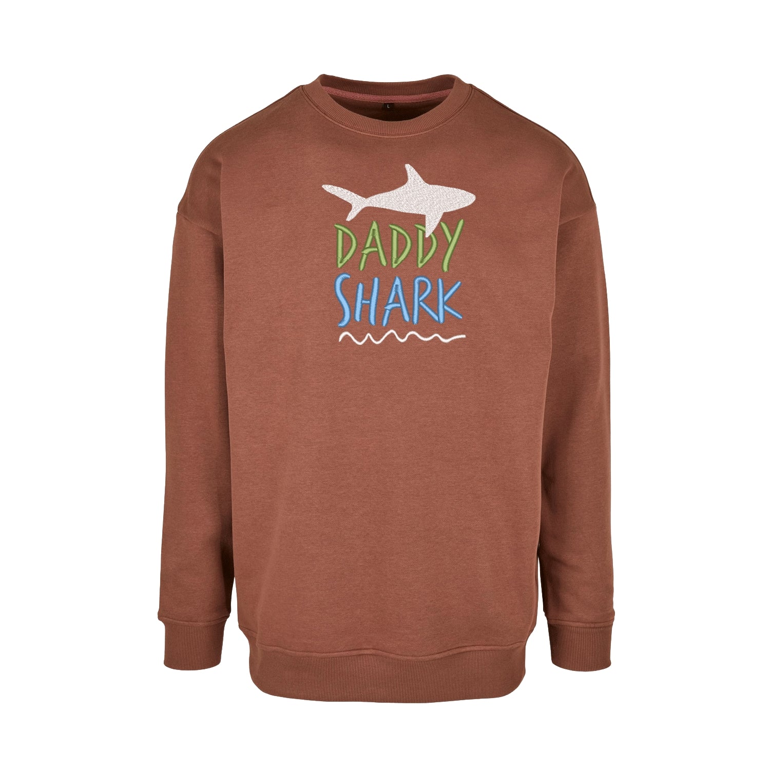 Bluza bez kaptura z haftem „Daddy Shark” | Prezent dla taty z humorem Haft z radości
