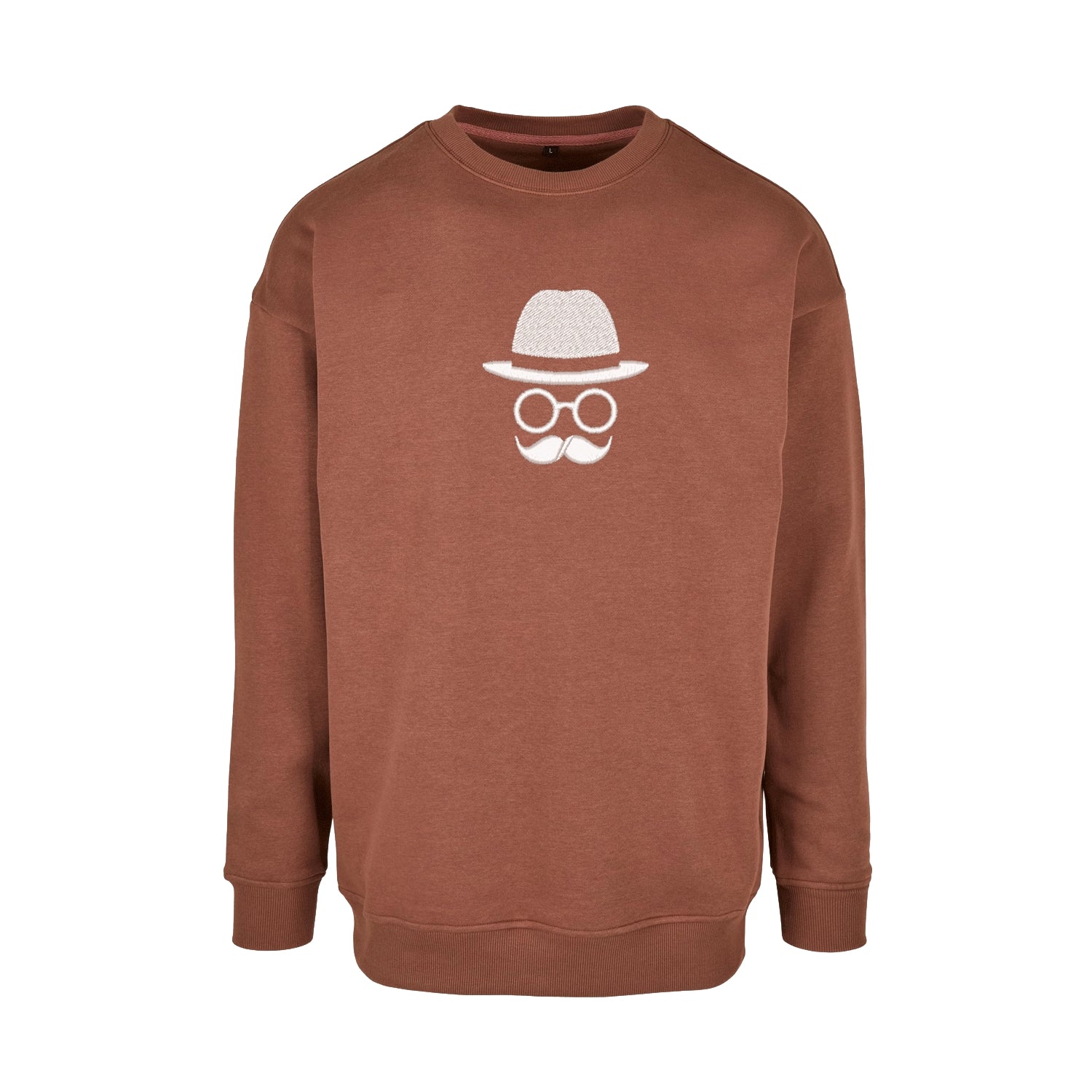 Bluza bez kaptura z haftem „Father with Moustache” | Stylowy prezent dla taty z charakterem Haft z radości