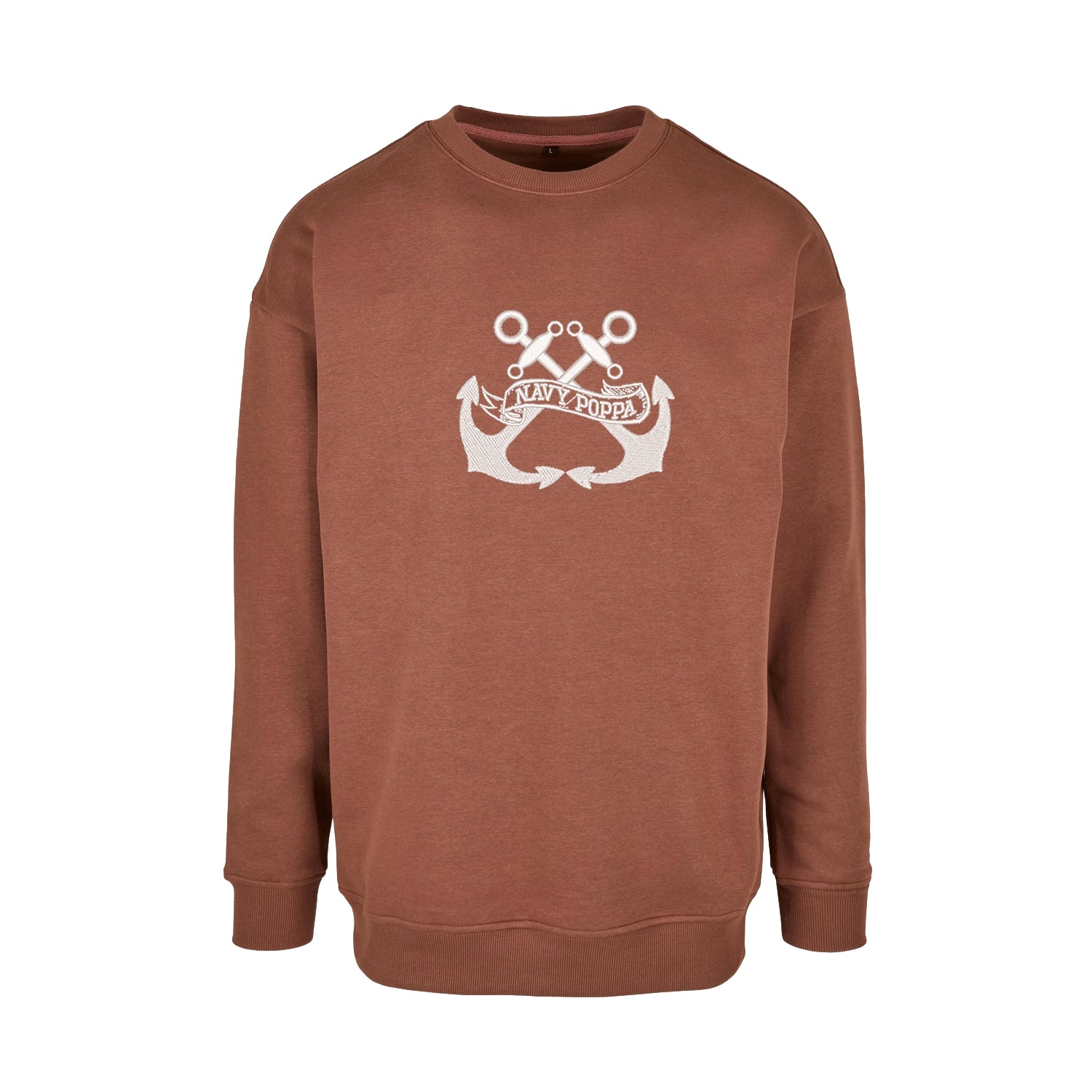 Bluza "Navy Poppa" z haftem | Bluza bez kaptura dla taty marynarza | Prezent dla taty z pasją do morza Haft z radości