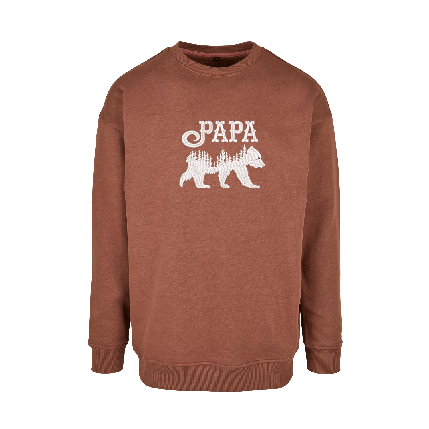 Bluza "Papa Bear" z haftem | Męska bluza bez kaptura z motywem taty niedźwiedzia | Idealny prezent dla ojca Haft z radości