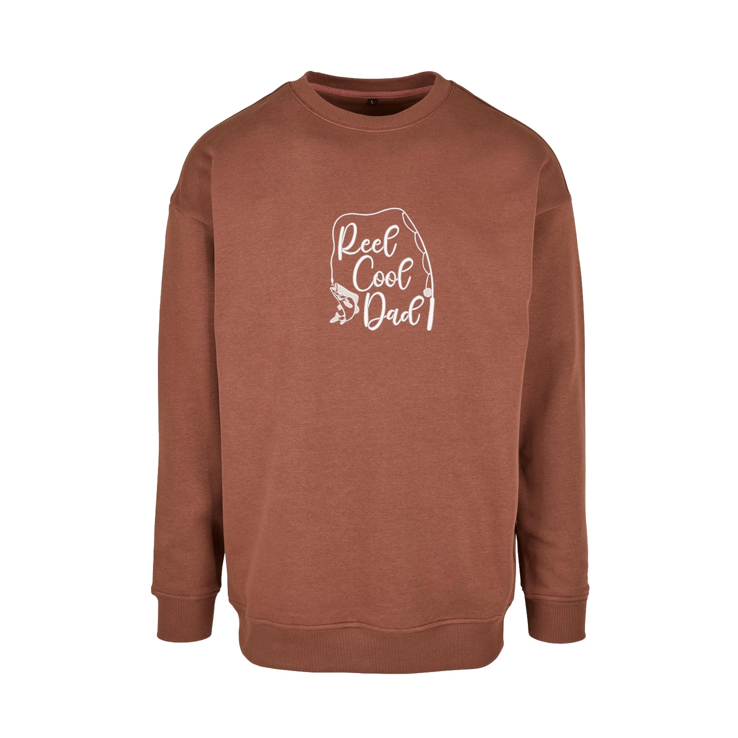 Bluza bez kaptura „Reel Cool Dad” z haftem | Prezent dla wędkarza | Bluza bez kaptura dla taty